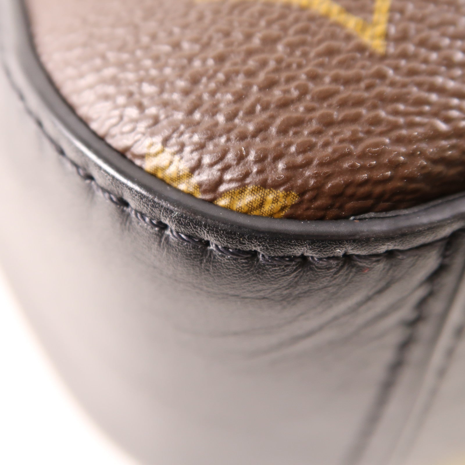 LOUIS VUITTON Monogram Saintonge金扣手挽袋棕色/黑色