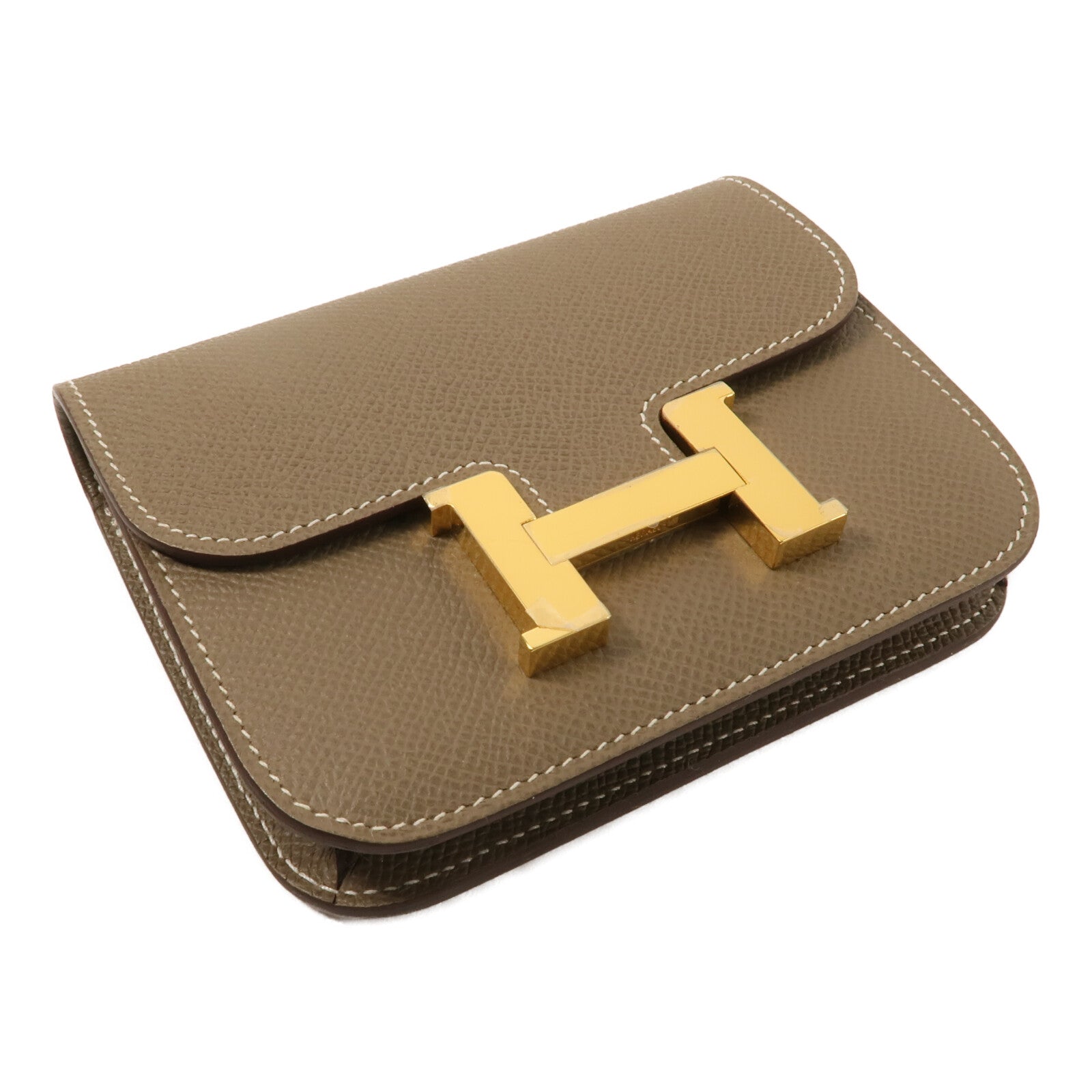 HERMES Epsom皮革Constance Slim錢包Etoupe