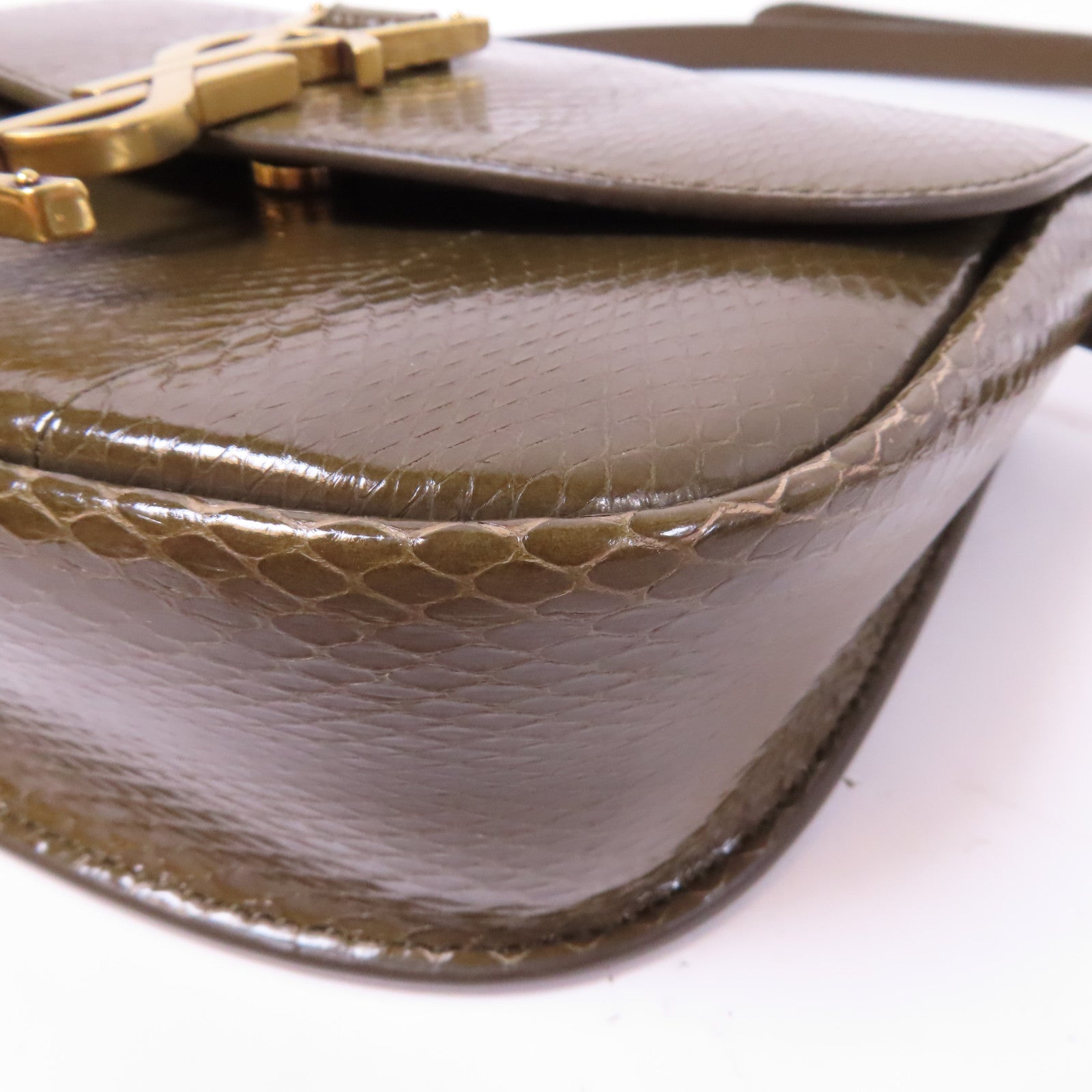 SAINT LAURENT 牛皮皮革Kaia Crossbody Bag金扣肩背袋卡其色