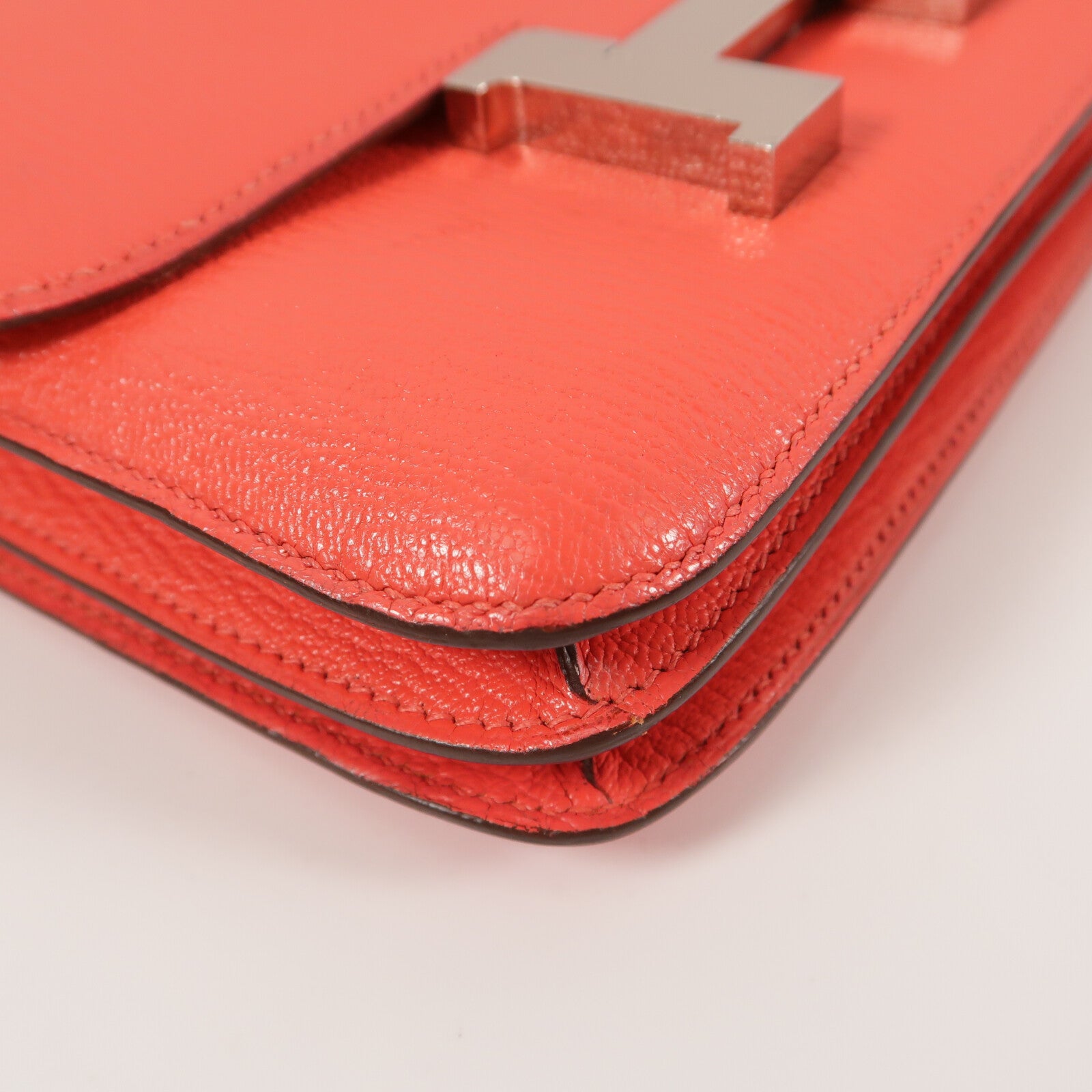 HERMES Chevre皮革Constance Mini肩背袋Rose Jaipur