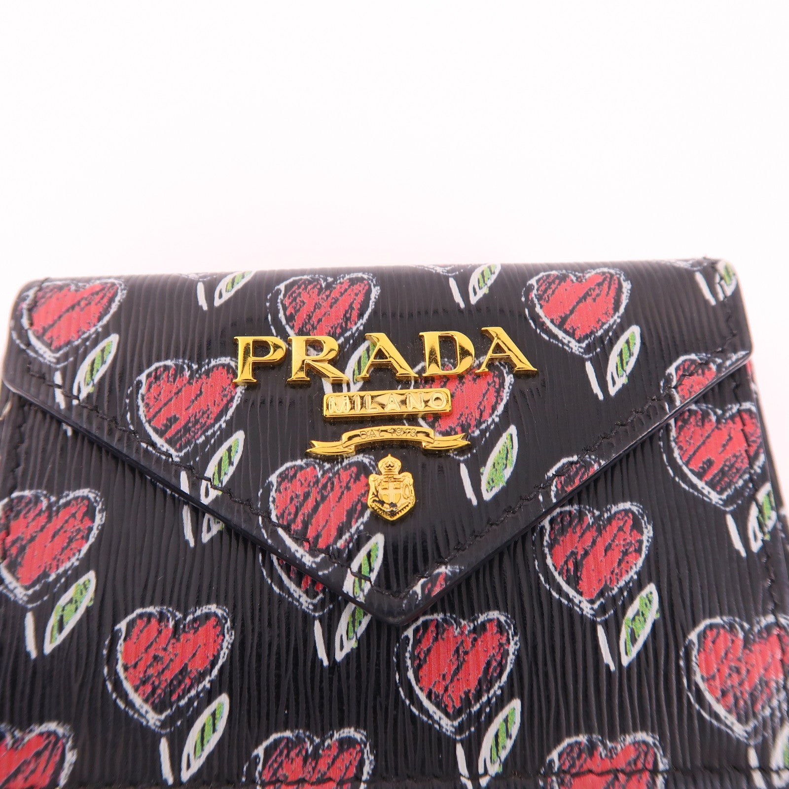 PRADA 牛皮皮革Wallet金扣錢包