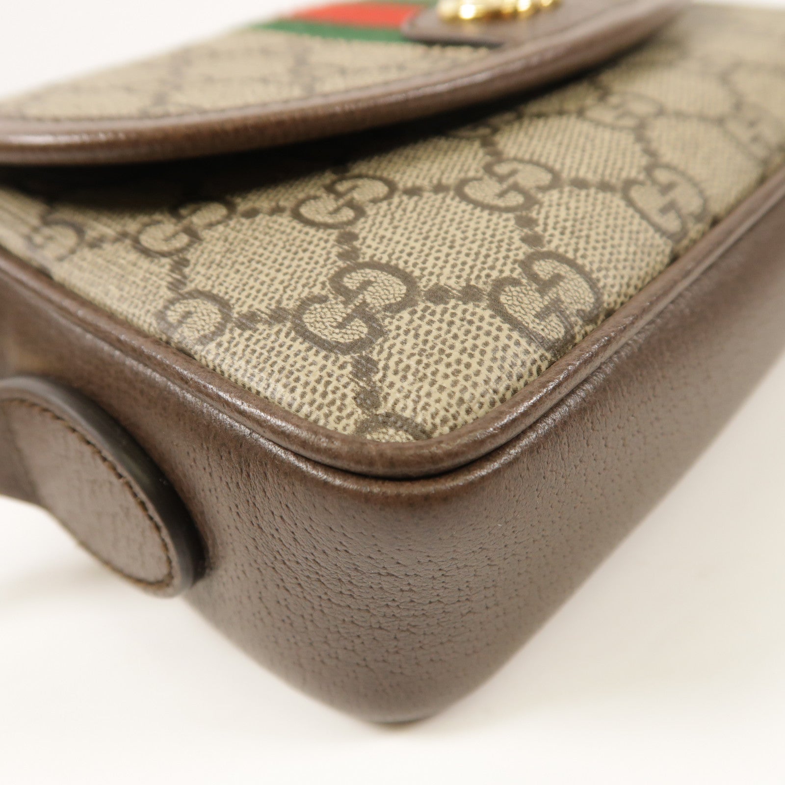 GUCCI GHW Ophidia GG Shoulder Bag Coated Canvas 772239 Brown