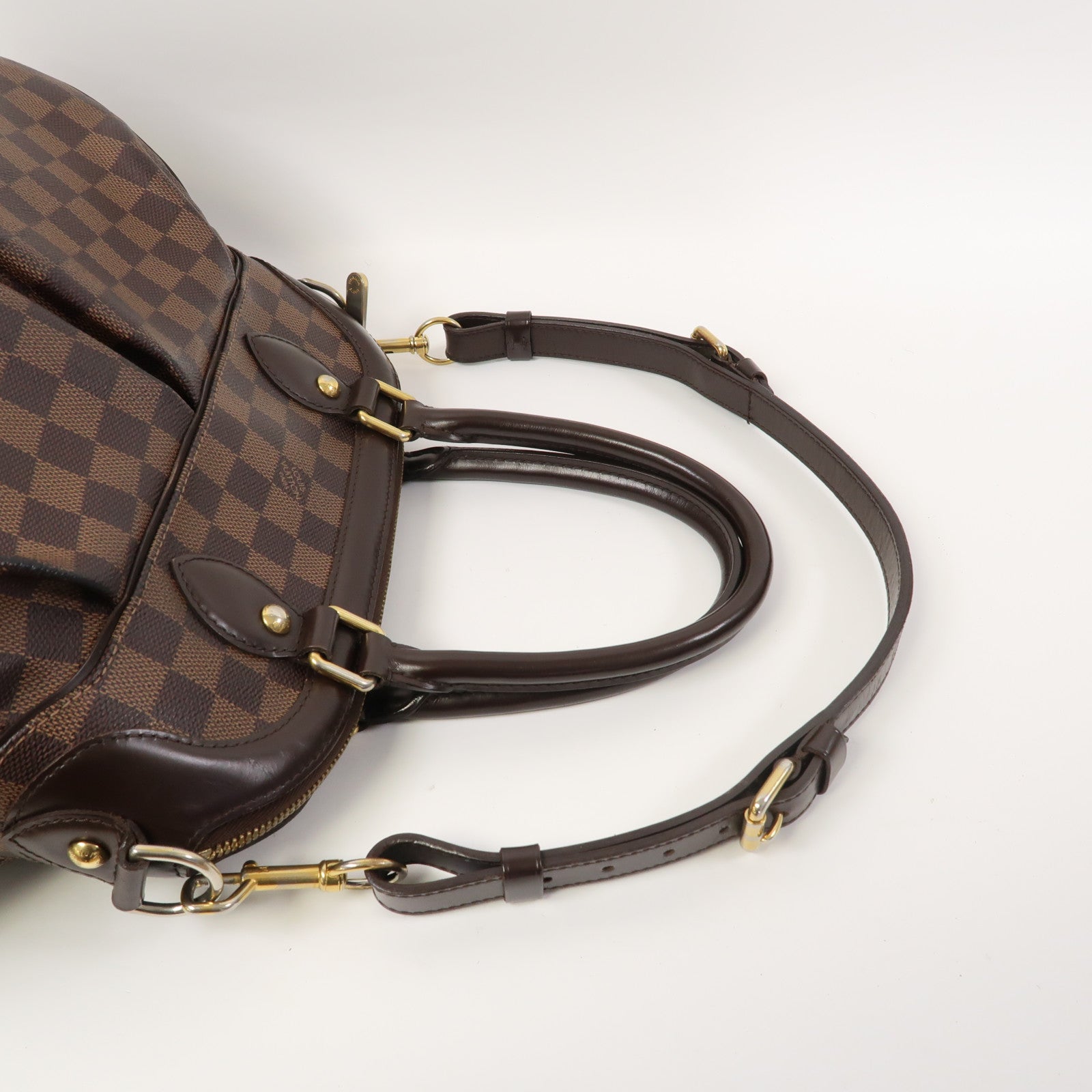 LOUIS VUITTON 【激減優惠】Damier Trevi PM金扣手挽肩背兩用袋啡色