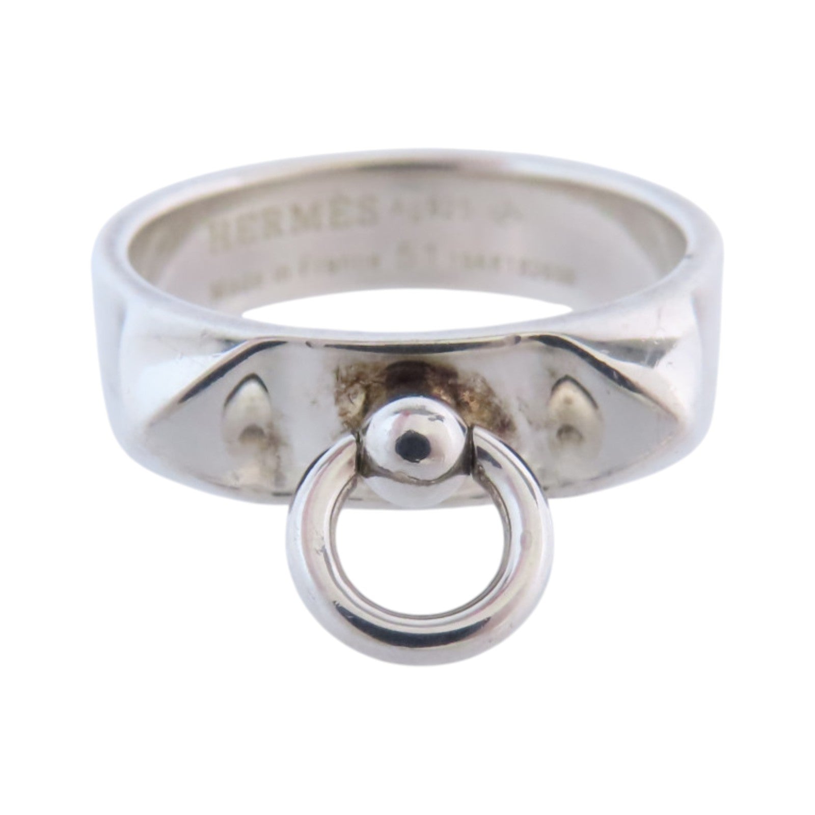 HERMES Collier De Chien Ring 925 Sterling Silver #51 US#5.5