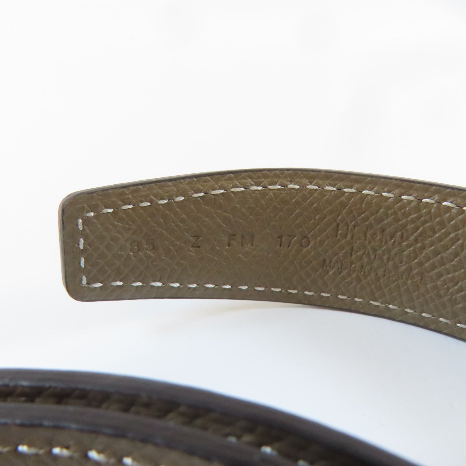 HERMES 【激減優惠】Veau Swift皮革Belt 85cm銀扣皮帶黑色