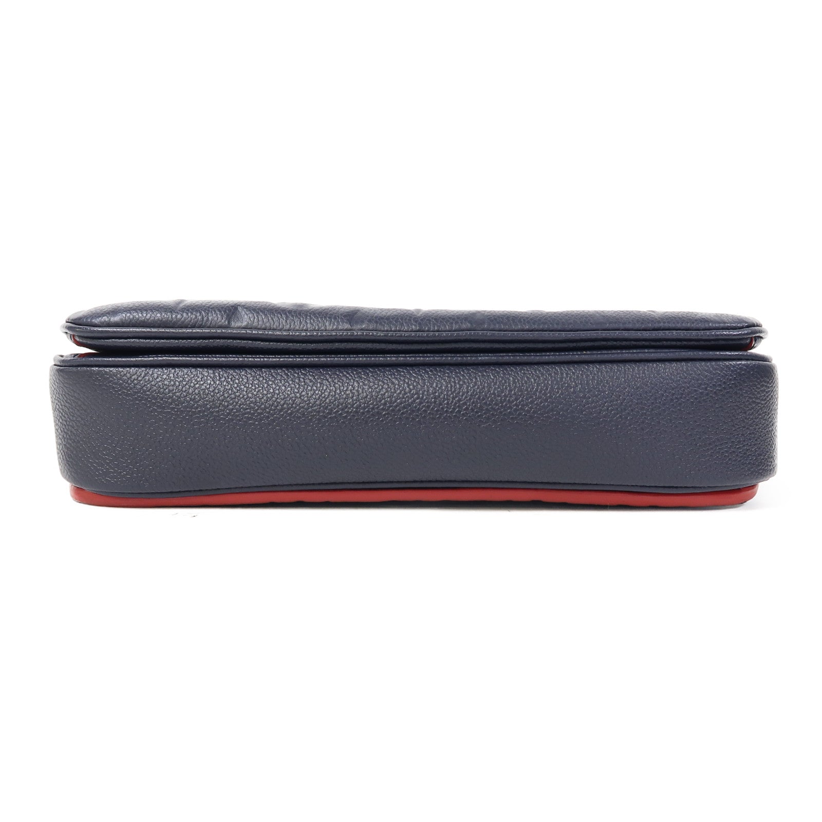 LOUIS VUITTON Monogram Empreinte Pochette Metis金扣手挽肩背兩用袋深藍色