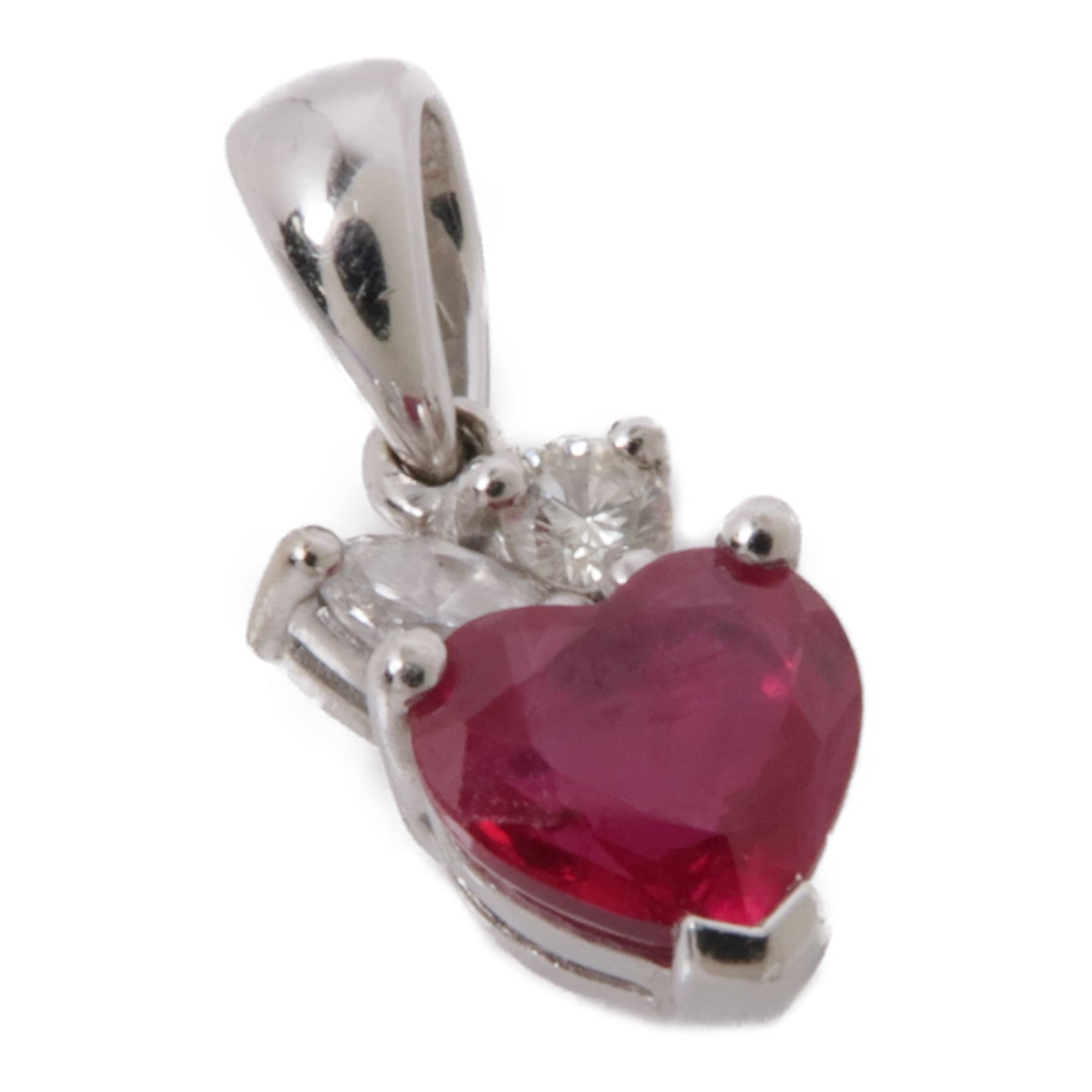 Jewelry Pendant Top Accessories 18K White Gold/Ruby