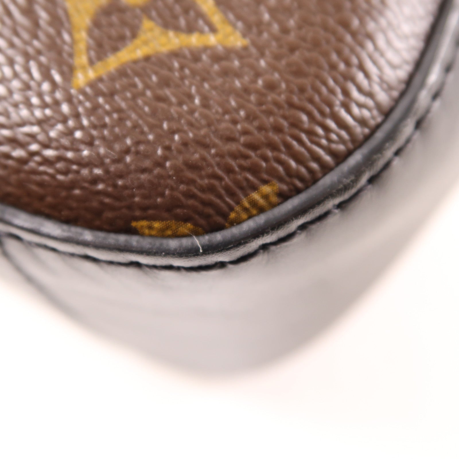 LOUIS VUITTON Monogram Saintonge金扣手挽袋棕色/黑色