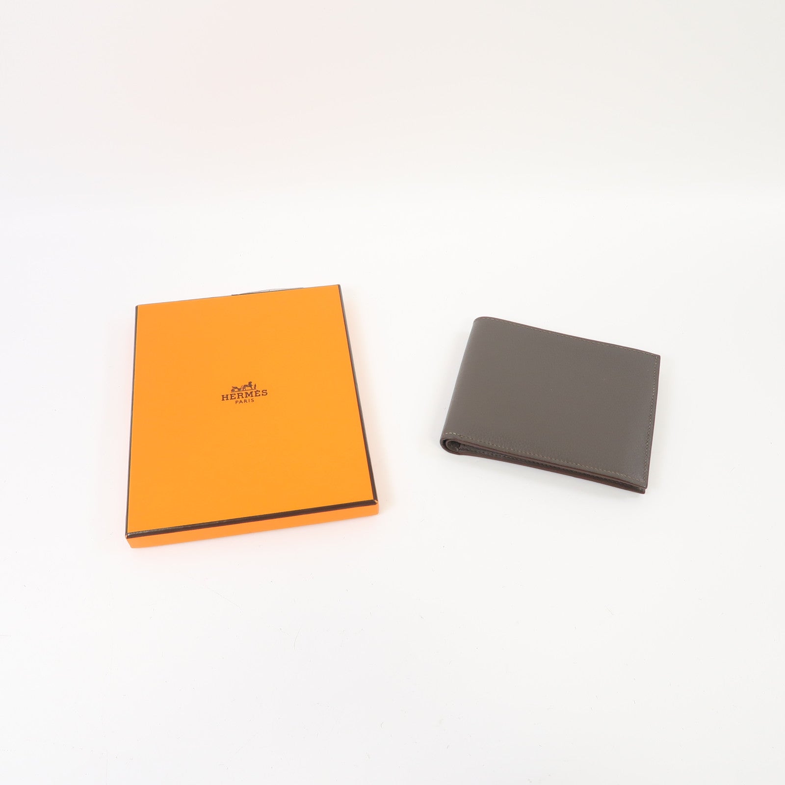 HERMES Evercolor皮革Compact Wallet錢包Etain 錫器灰色