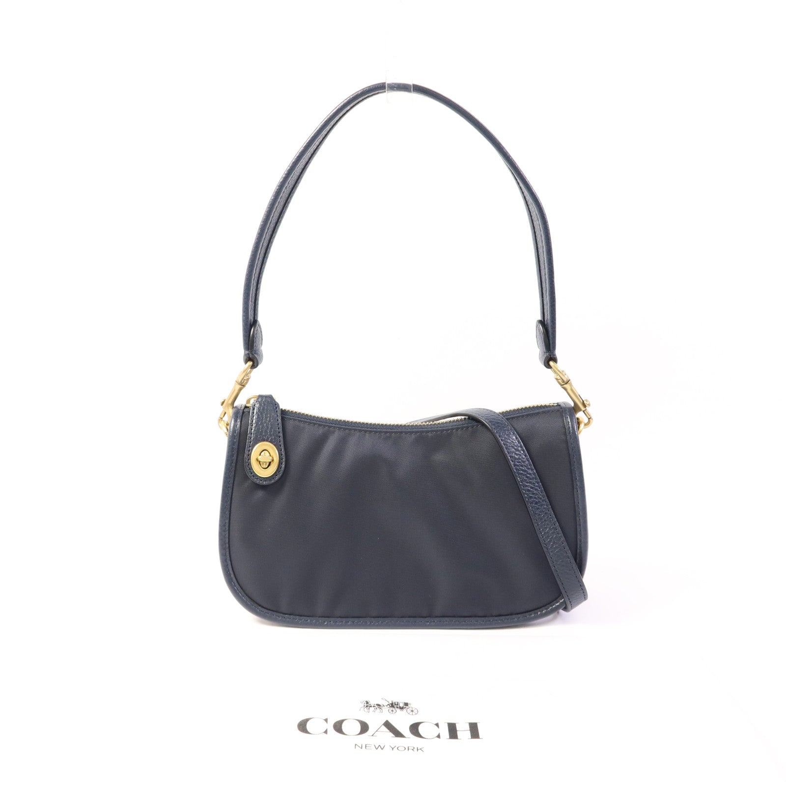 COACH 尼龍2 Way Shoulder Bag金扣手挽肩背兩用袋
