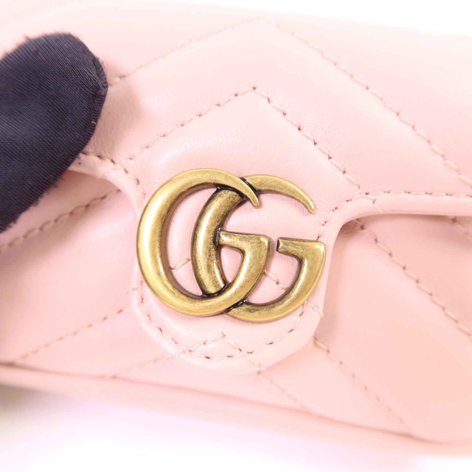 GUCCI 皮革GG Marmont Super Mini Chain Bag金扣手挽袋