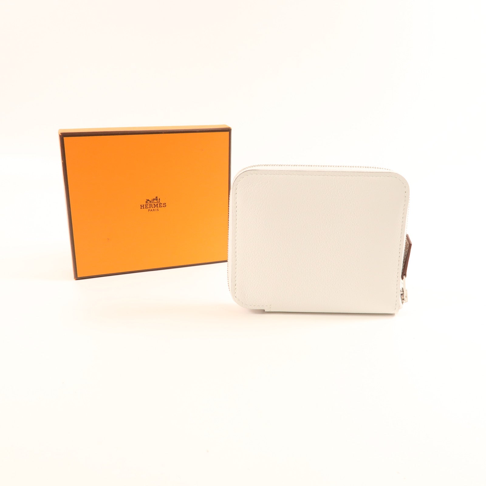 HERMES Evercolor皮革Silk'in Coin Purse銀扣錢包