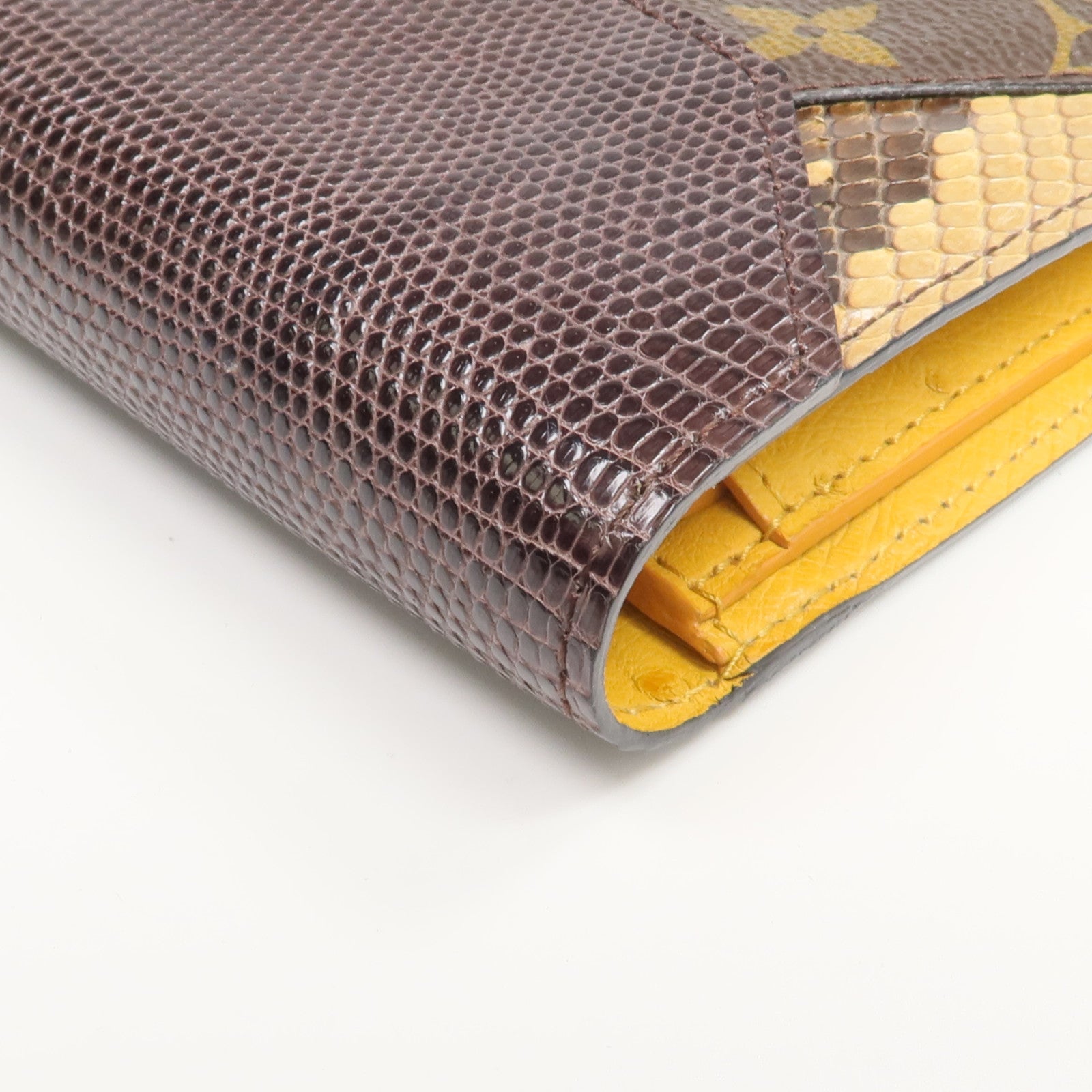 LOUIS VUITTON Monogram/蜥蝪/蛇皮皮革Portefeuille Pallas Exotic長錢包
