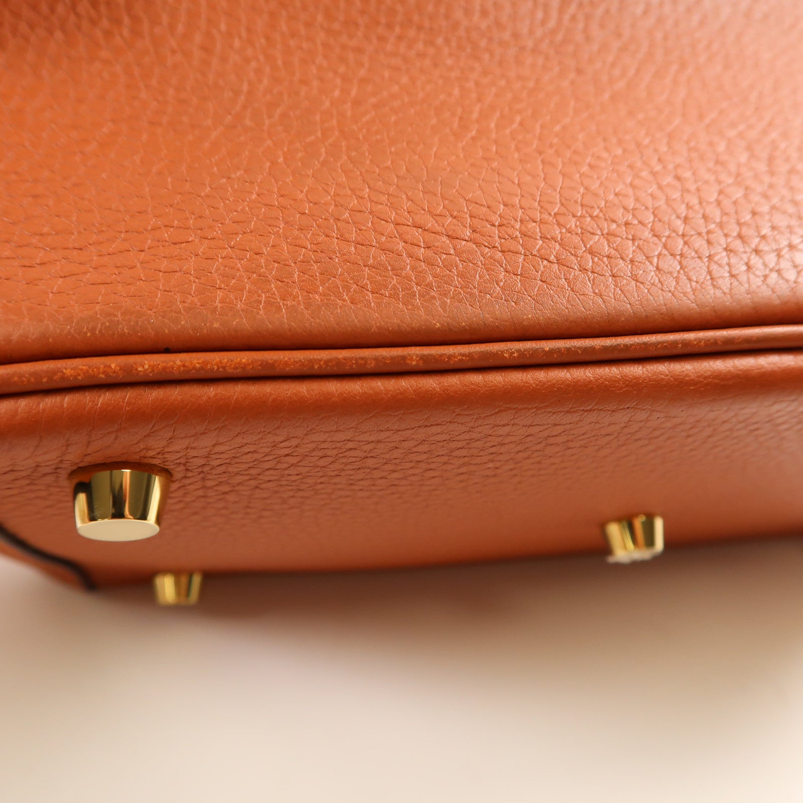HERMES Clemence皮革Lindy 26金扣手挽肩背兩用袋Cuivre