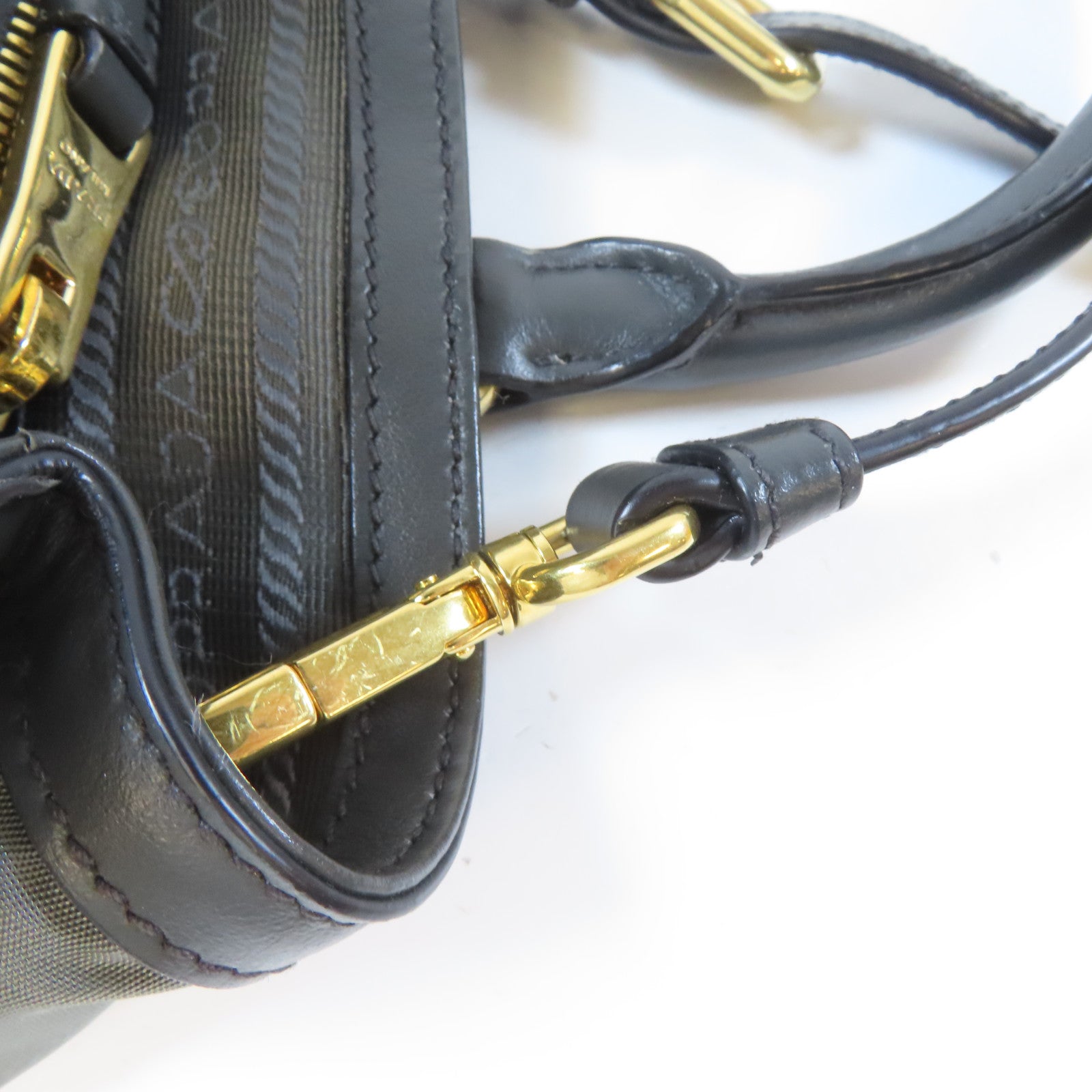 PRADA 尼龍2 Way Shoulder Bag金扣手挽肩背兩用袋灰色