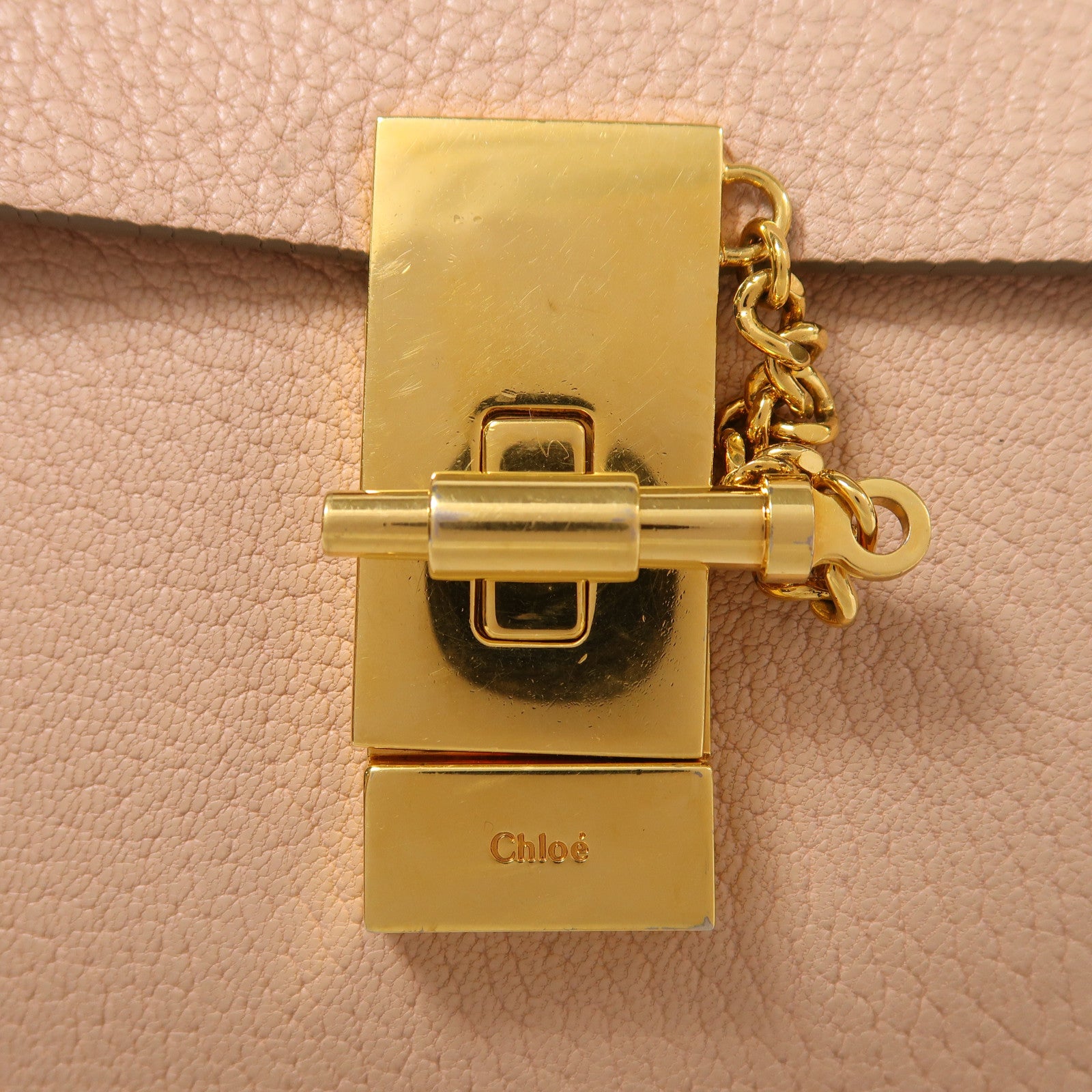 Chloe 牛皮皮革Drew金扣鏈帶肩背袋