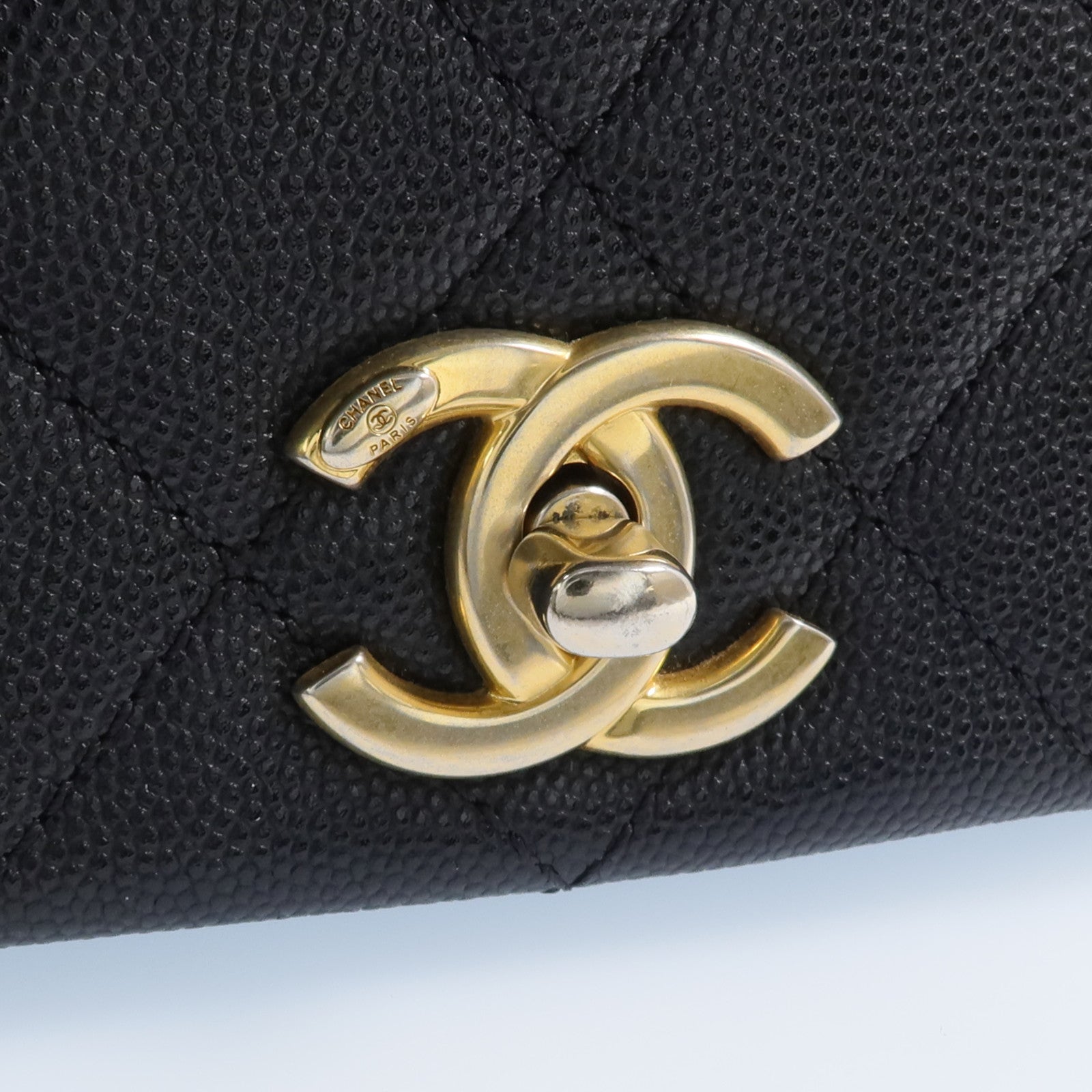 CHANEL 牛皮皮革2 Way Shoulder金扣手挽肩背兩用袋