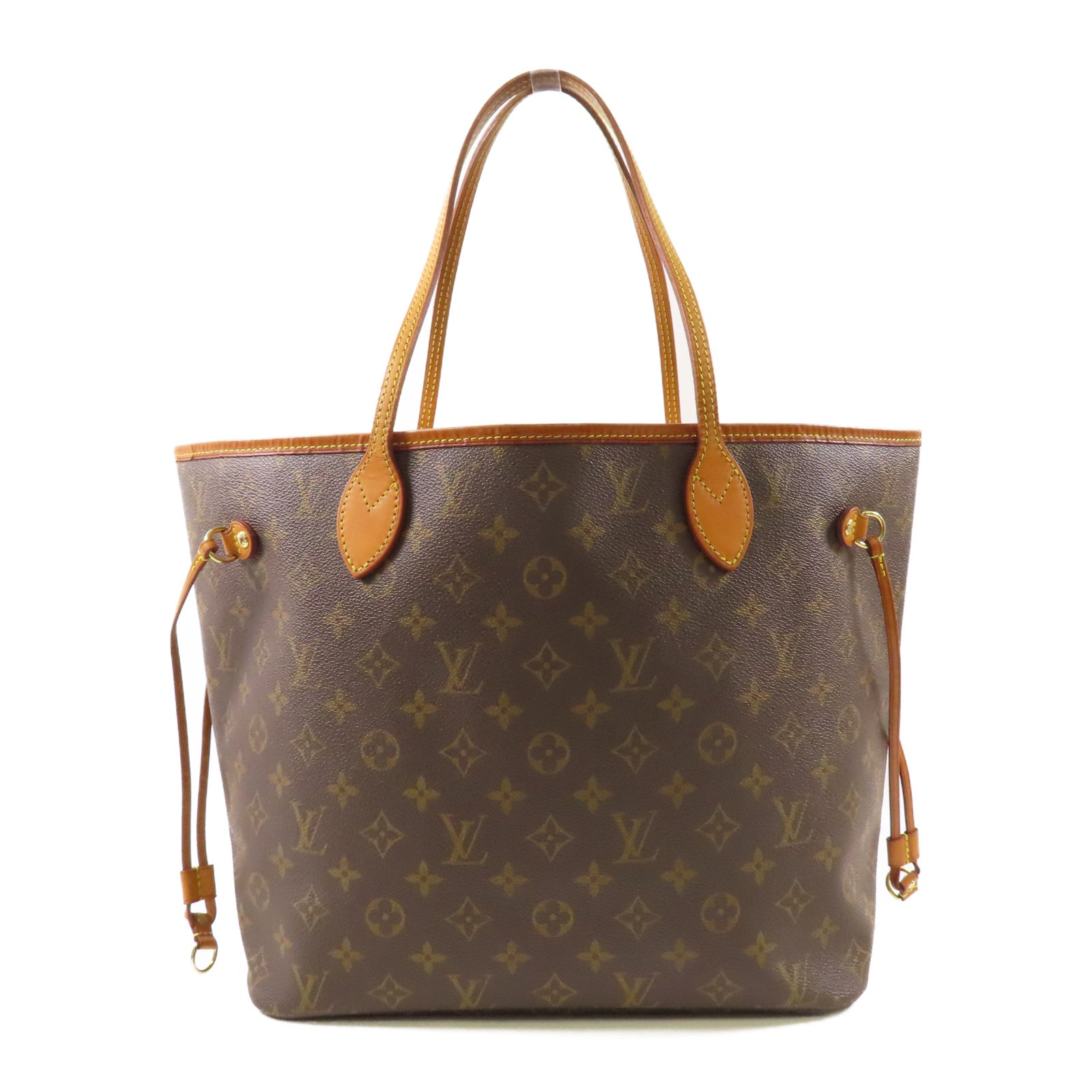 LOUIS VUITTON Monogram Neverfull MM金扣手挽袋