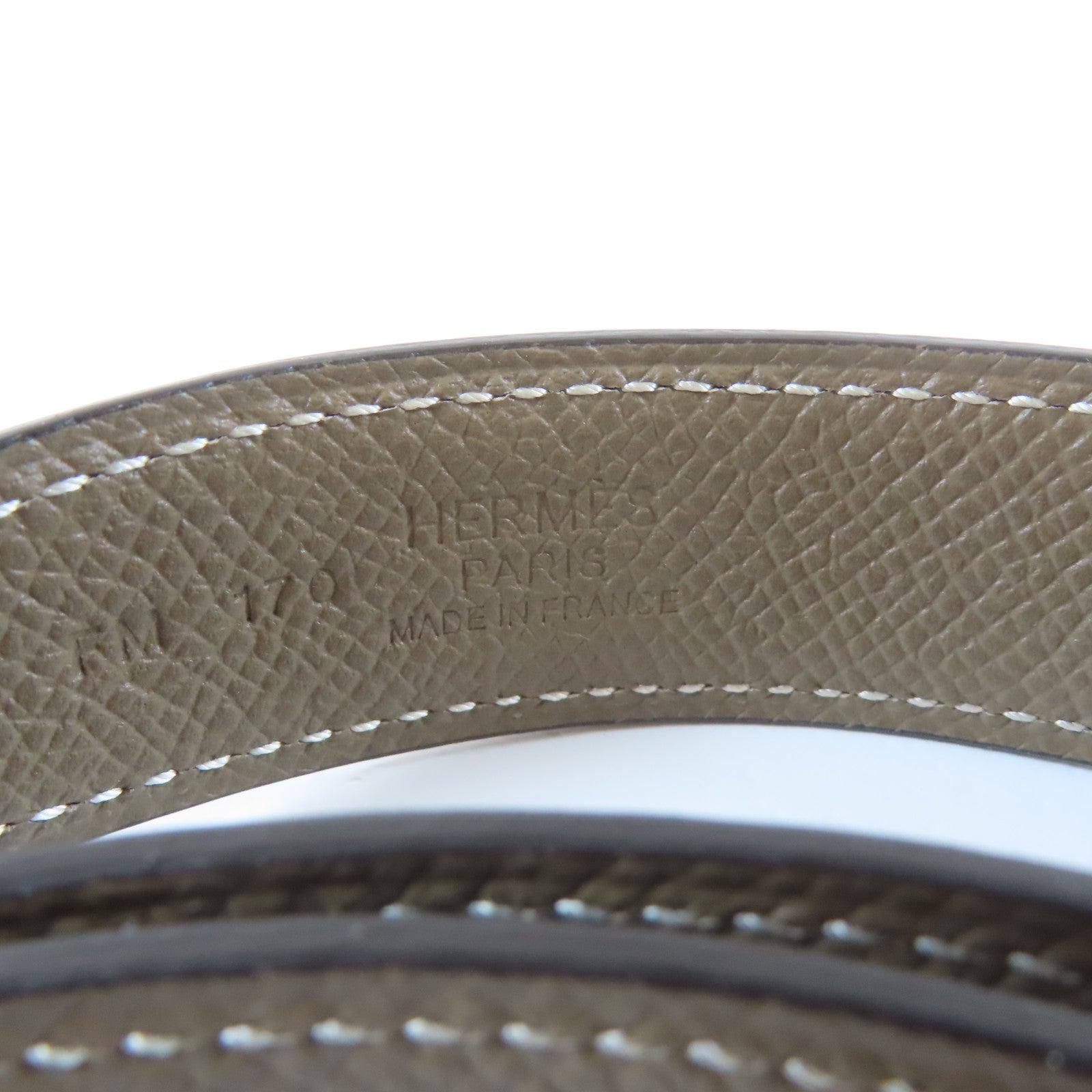 HERMES 【激減優惠】Veau Swift皮革Belt 85cm銀扣皮帶黑色