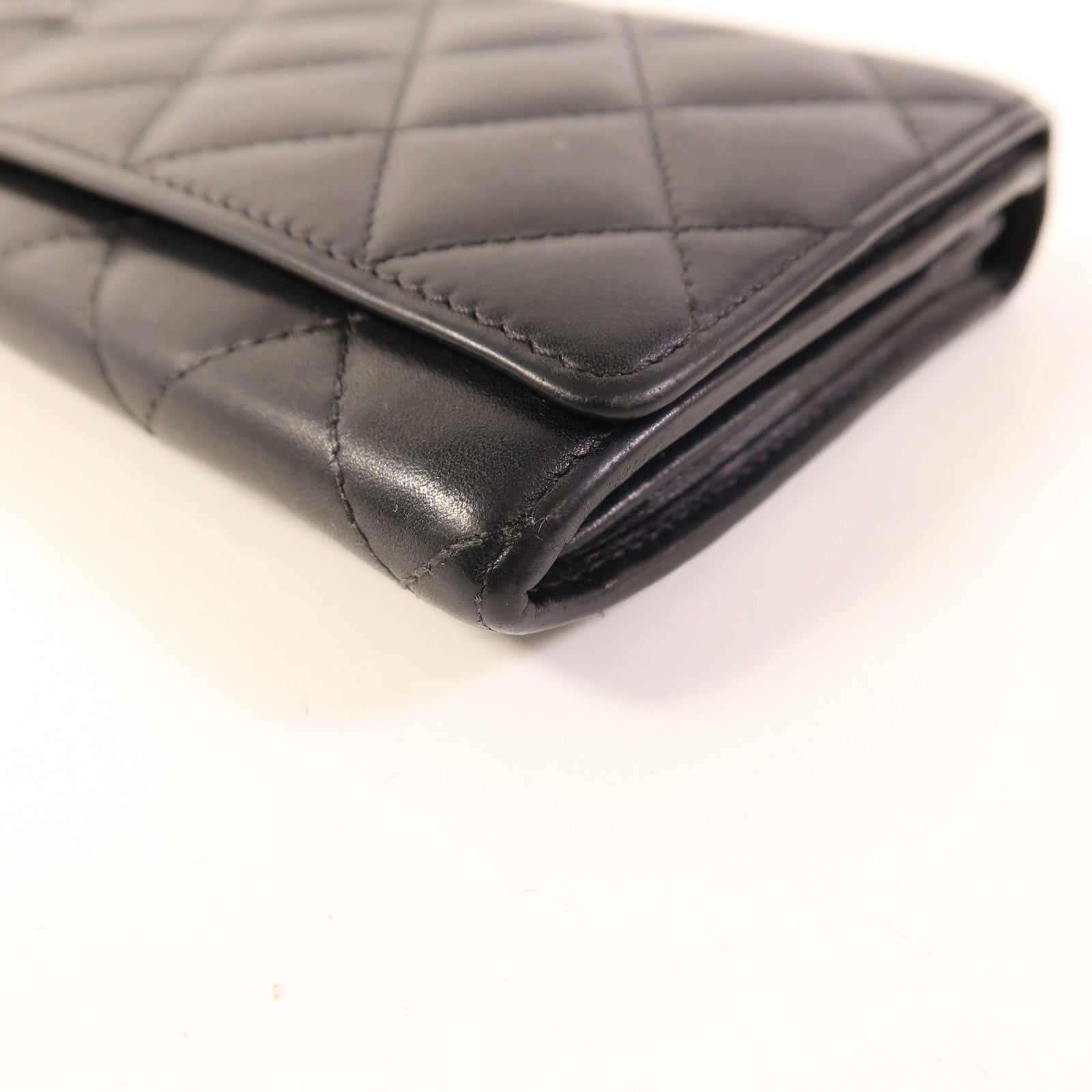 CHANEL CC SHW Cambon Long Wallet Calfskin Leather Black
