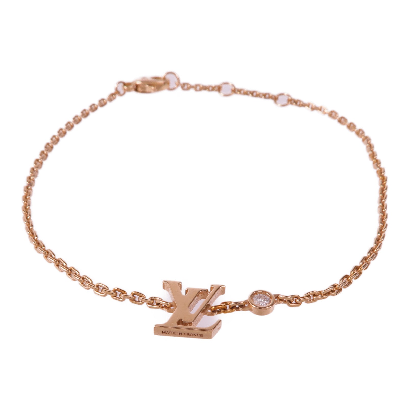 LOUIS VUITTON 18K玫瑰金Idylle Blossom Bracelet鑽石手鏈