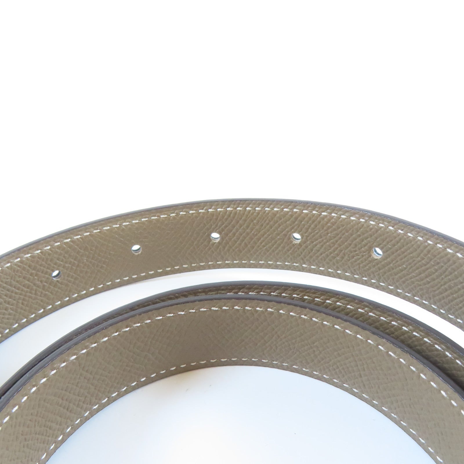 HERMES 【激減優惠】Veau Swift皮革Belt 85cm銀扣皮帶黑色
