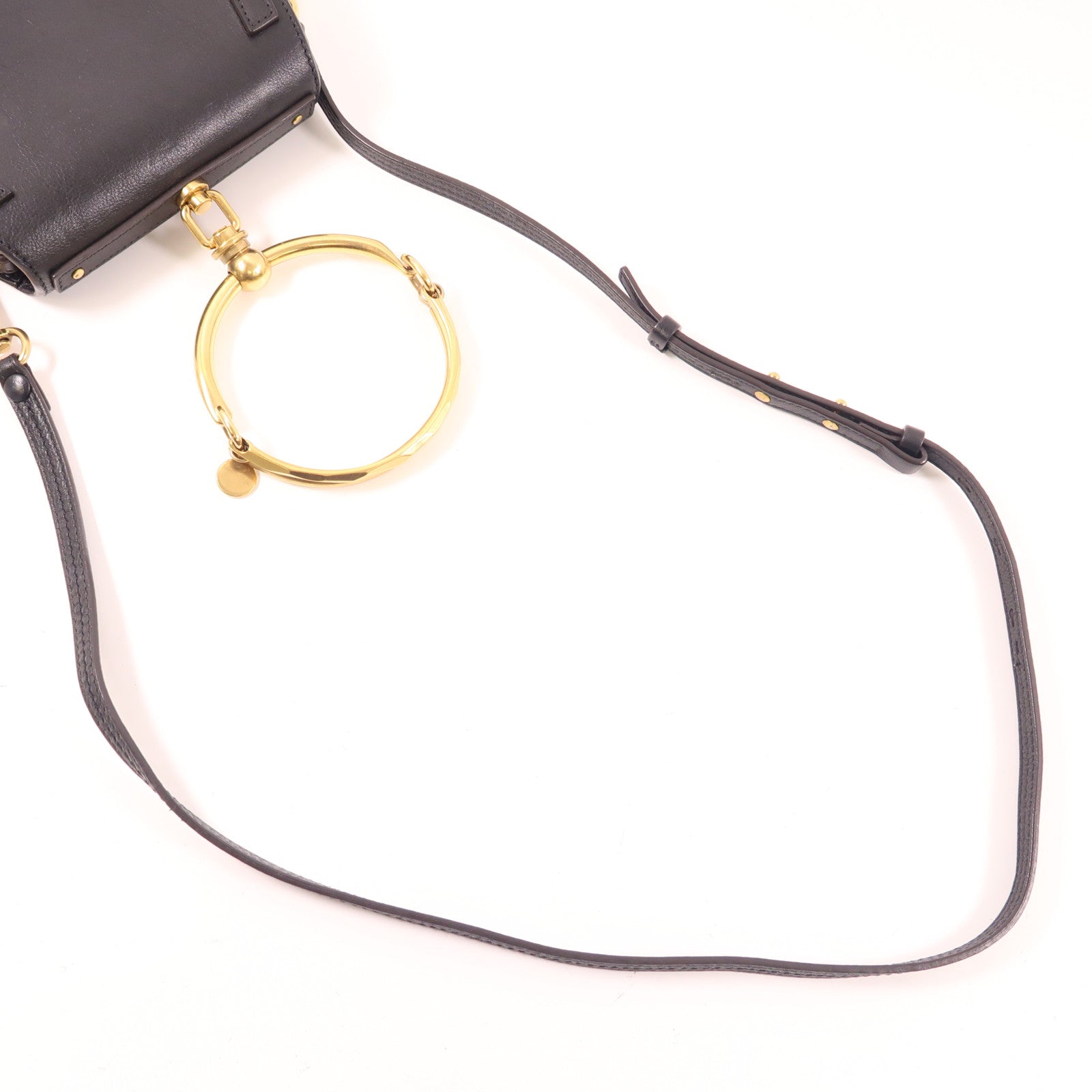 Chloe 牛皮皮革Nile Bag金扣手挽肩背兩用袋黑色