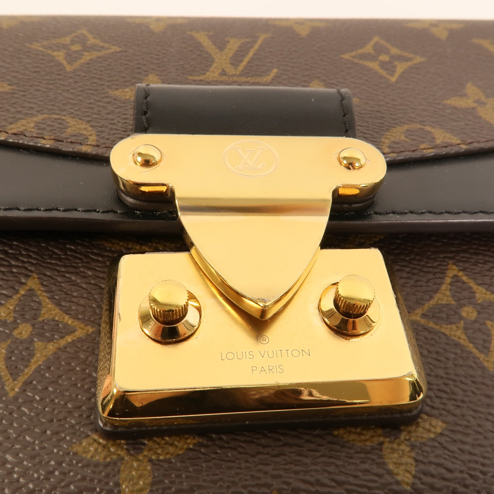 LOUIS VUITTON Monogram Marceau金扣肩背袋棕色