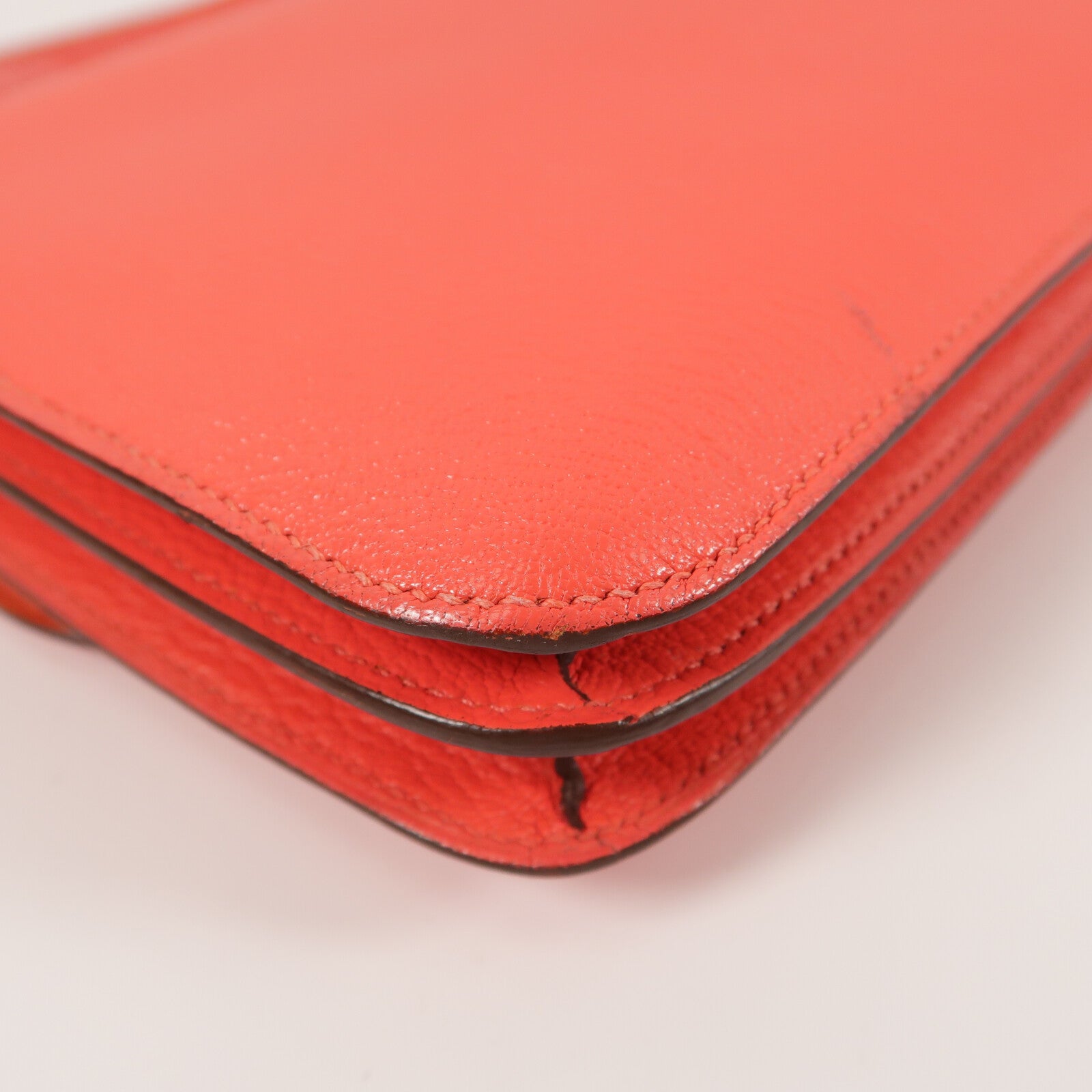 HERMES Chevre皮革Constance Mini肩背袋Rose Jaipur