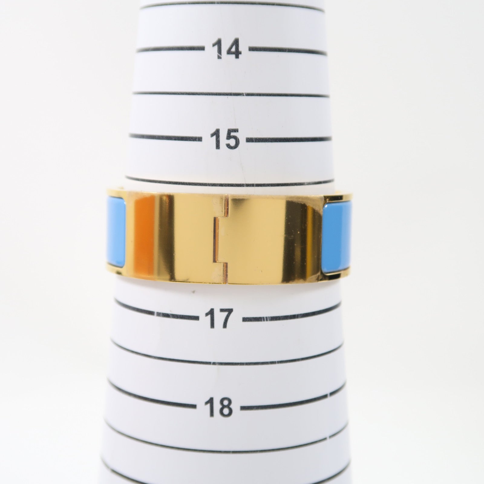 HERMES 金屬Clic-Clac H Bracelet金扣手鐲藍色