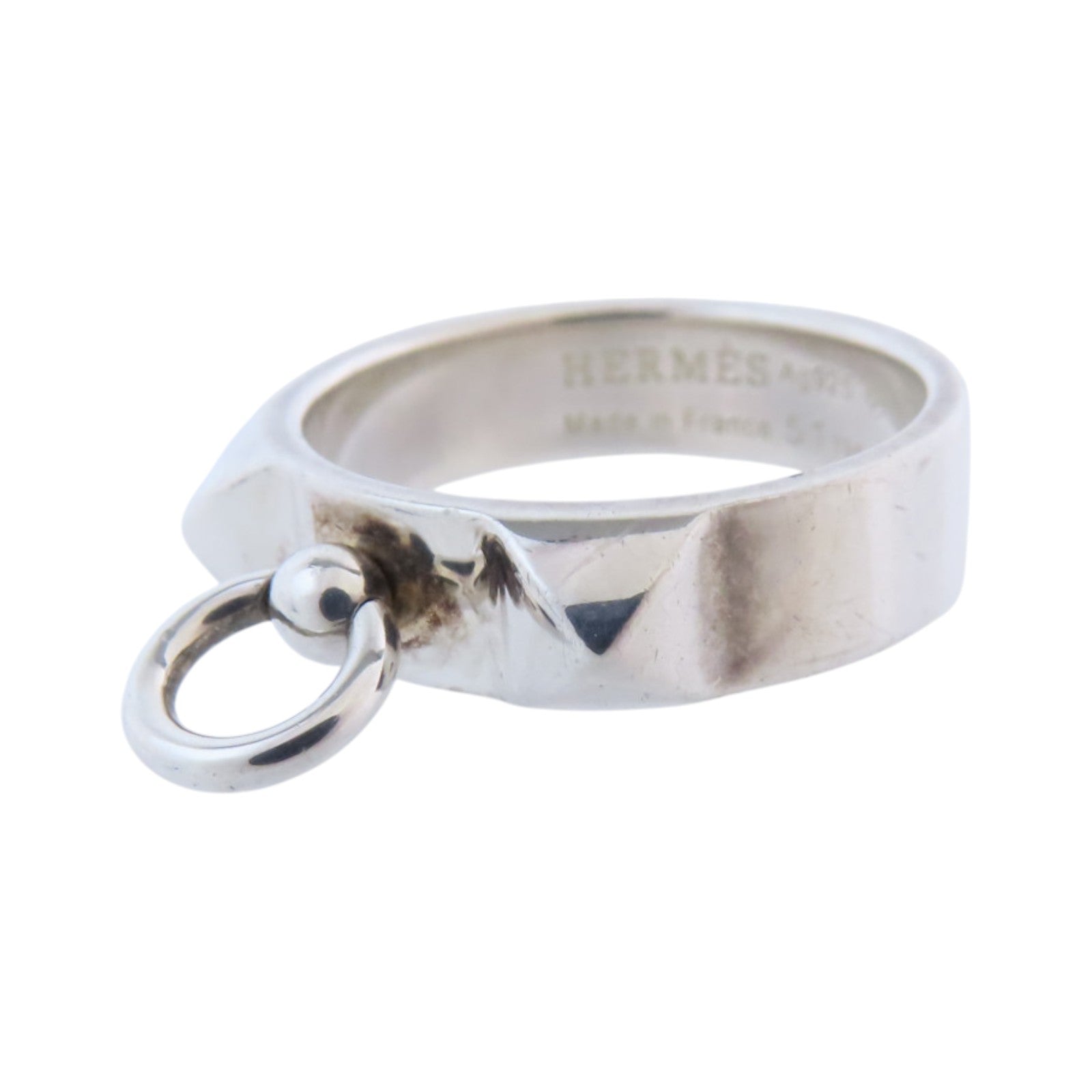 HERMES Collier De Chien Ring 925 Sterling Silver #51 US#5.5