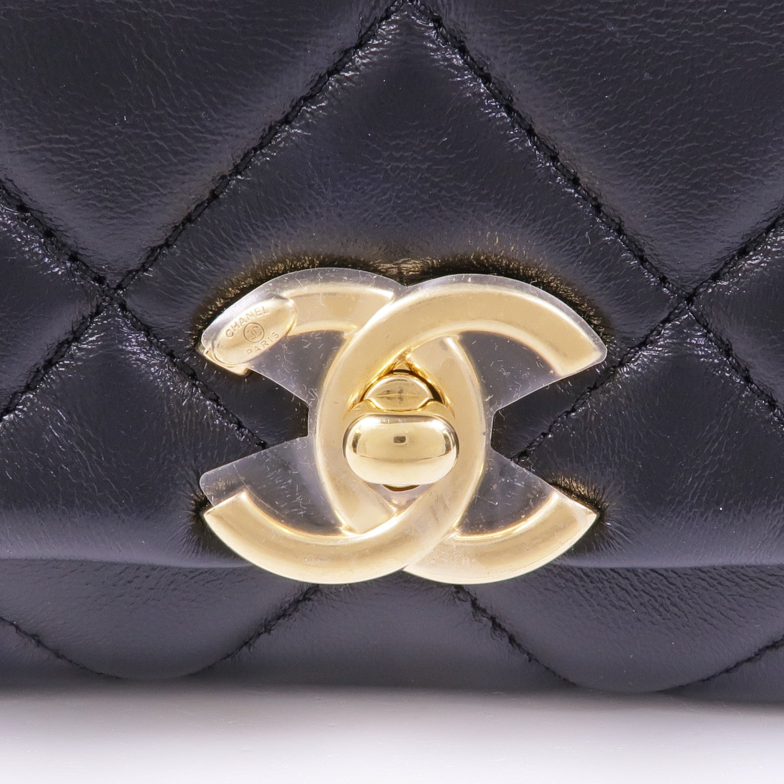 CHANEL 羊皮皮革Chain Shoulder Bag金扣手挽肩背兩用袋