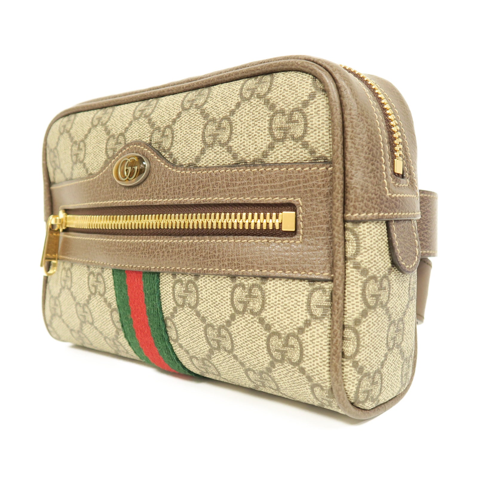 GUCCI 【激減優惠】塗層帆布Waist Bag金扣腰包啡色