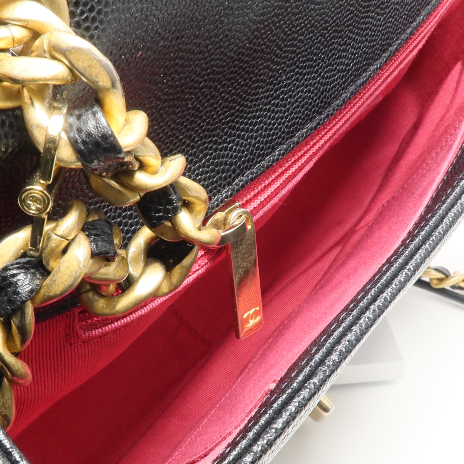 CHANEL 牛皮皮革2 Way Shoulder金扣手挽肩背兩用袋