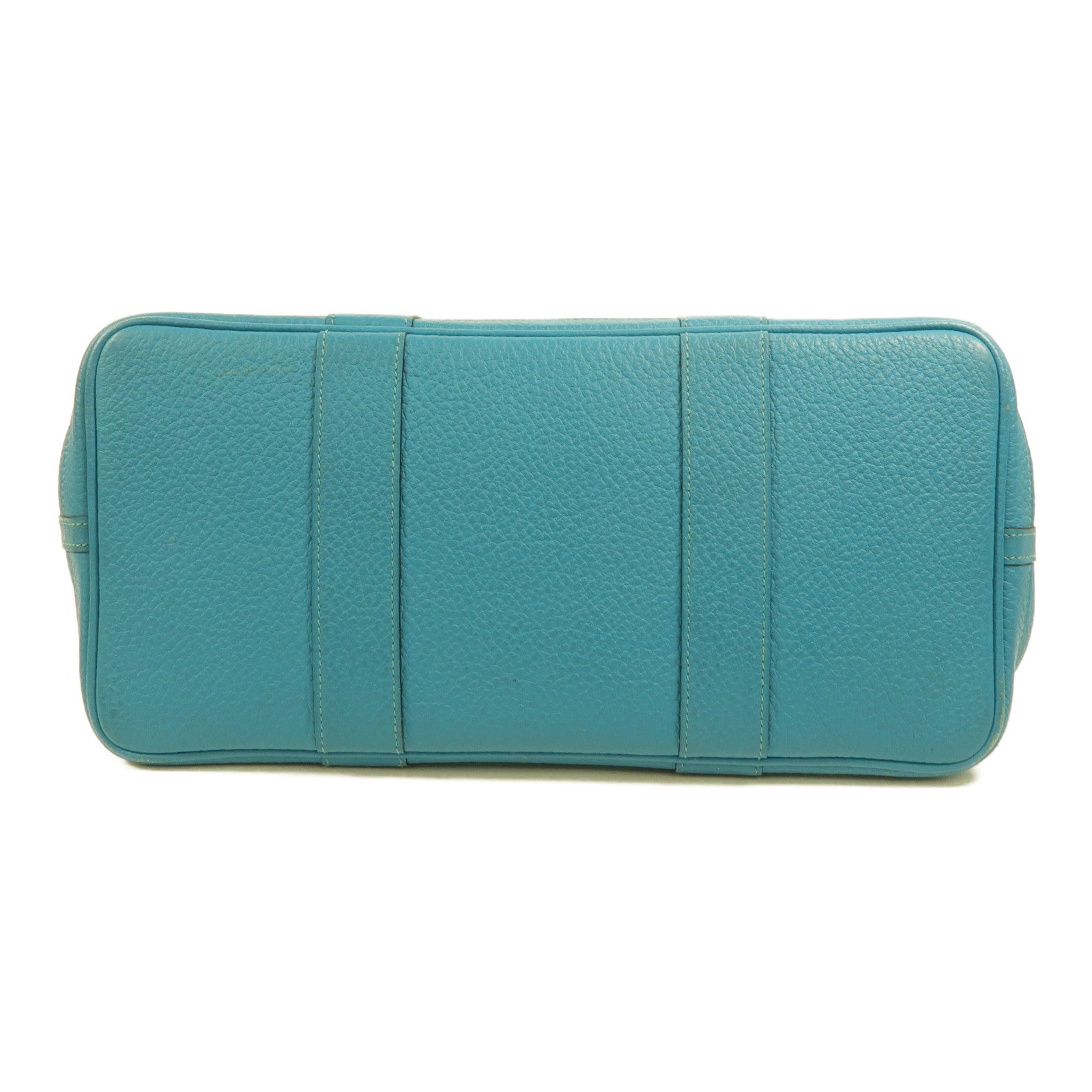 HERMES Clemence皮革Garden Party PM手挽袋Turquoise