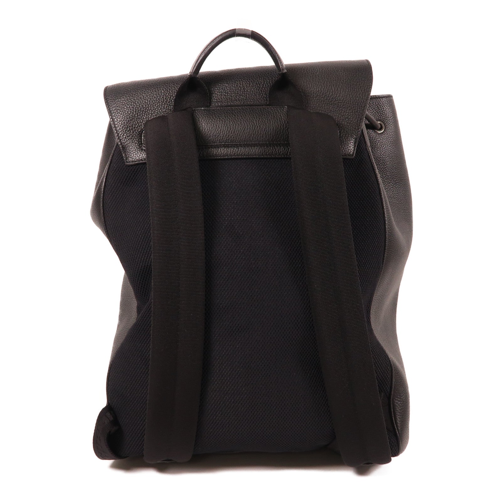 DIOR HOMME 牛皮皮革Dior Backpack銀扣背包黑色