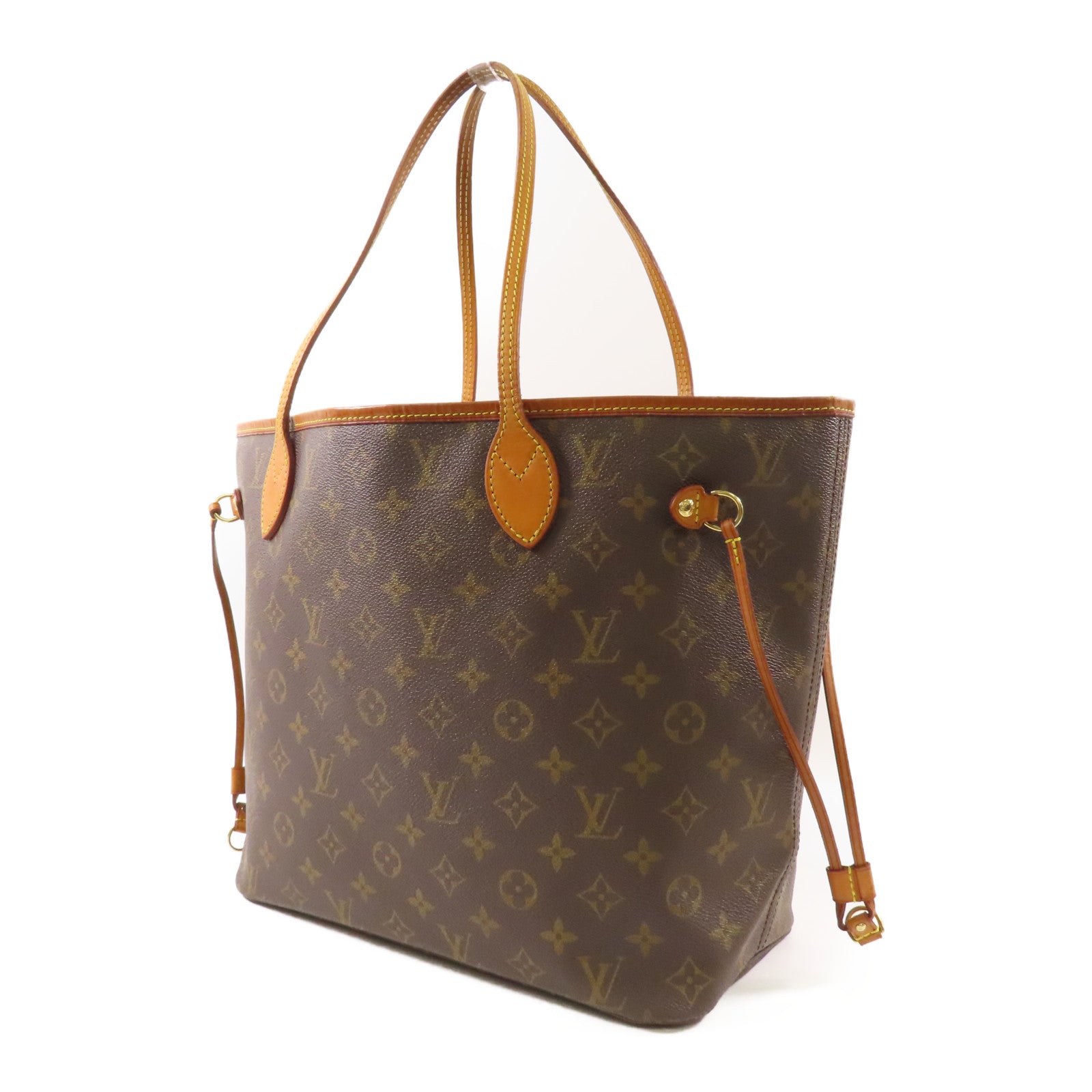 LOUIS VUITTON Monogram Neverfull MM金扣手挽袋