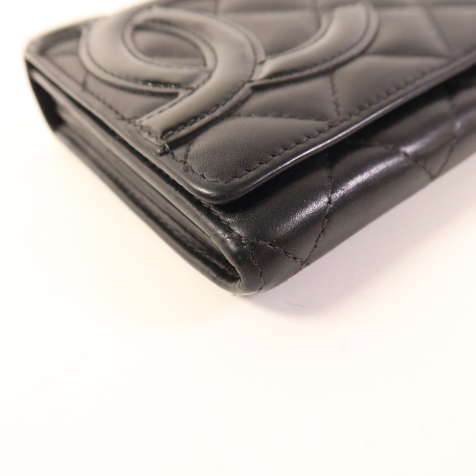 CHANEL CC SHW Cambon Long Wallet Calfskin Leather Black