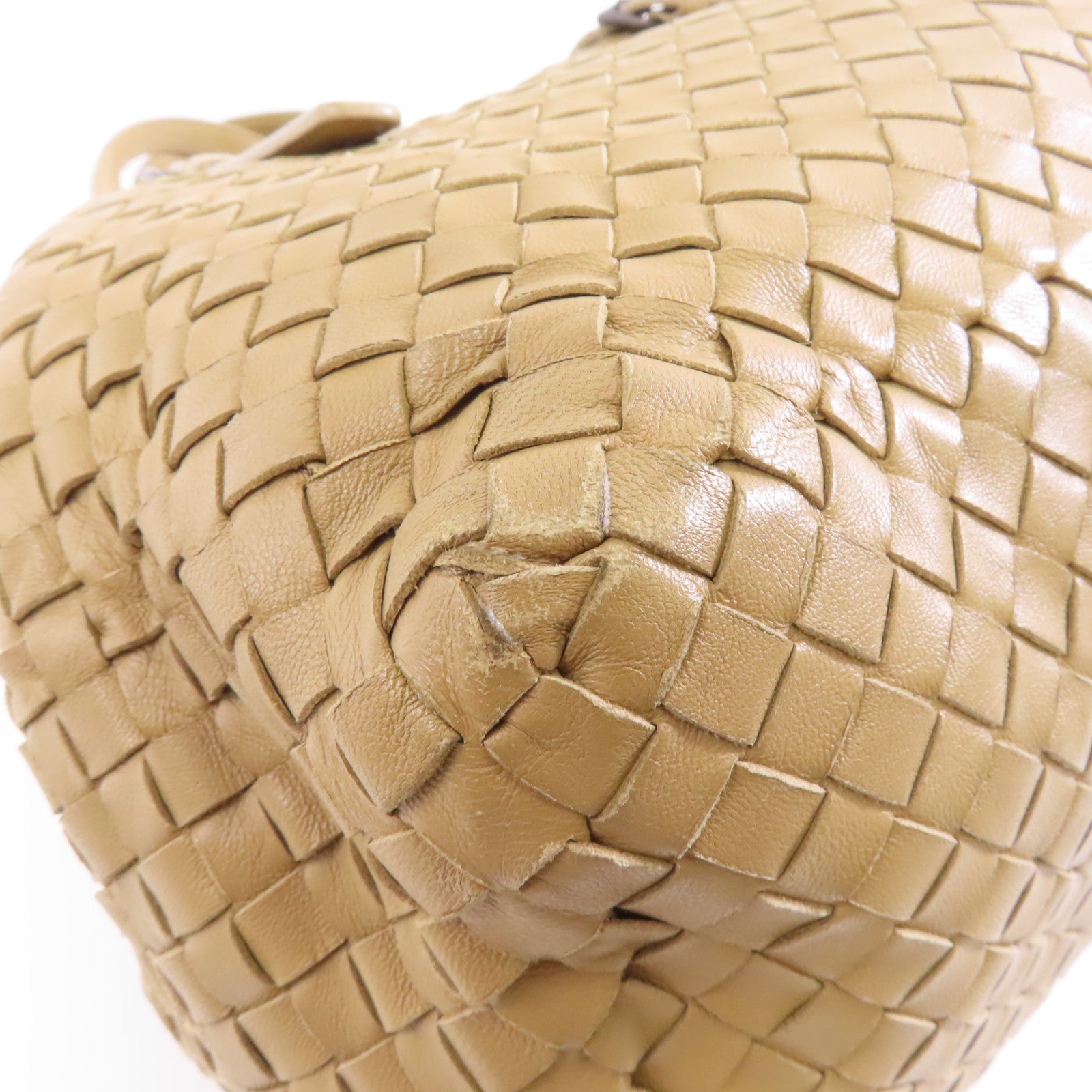 BOTTEGA VENETA 羊皮皮革Shoulder Bag肩背袋卡其色