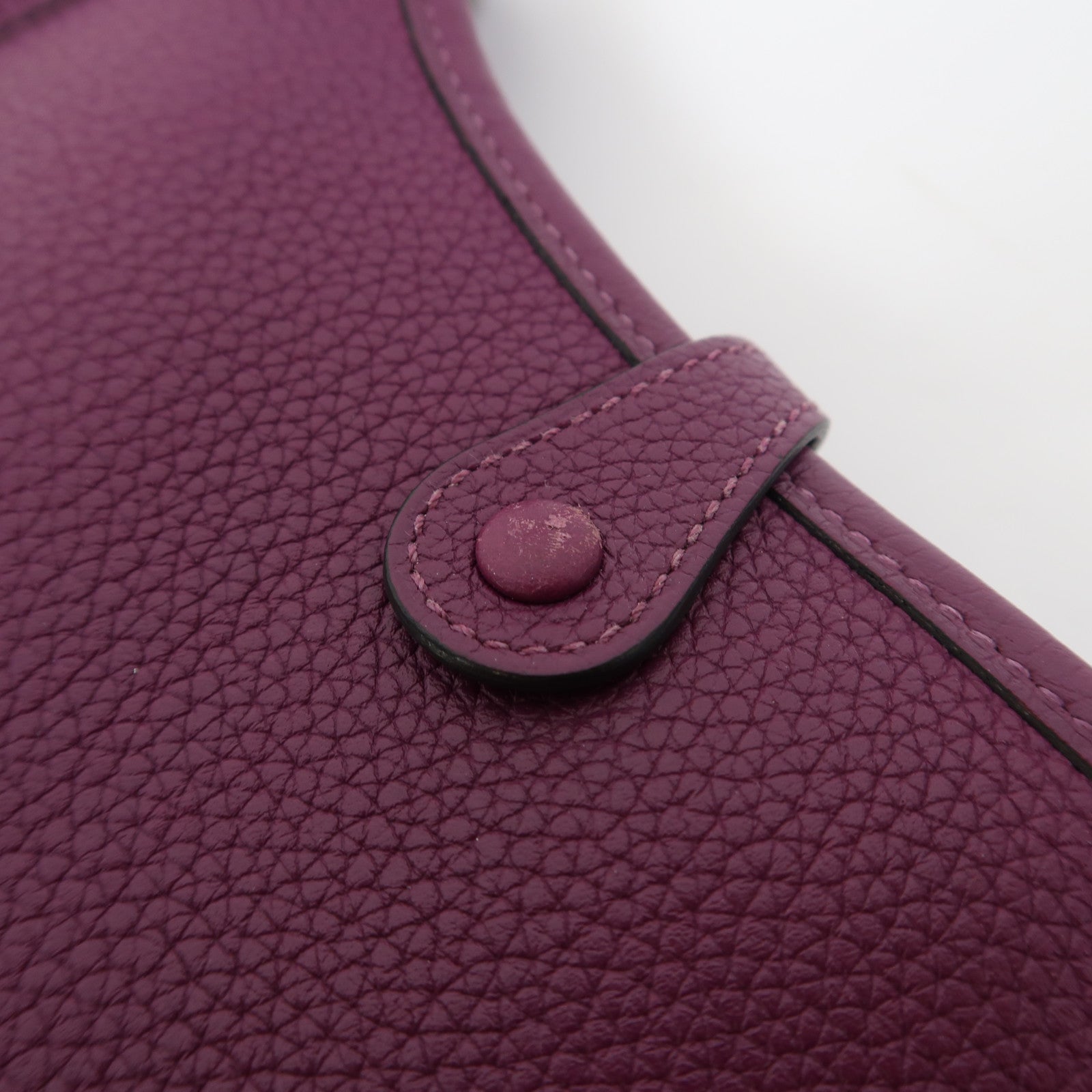 HERMES 【激減優惠】Clemence皮革Evelyne TPM銀扣肩背袋P9 Anemone海葵紫色