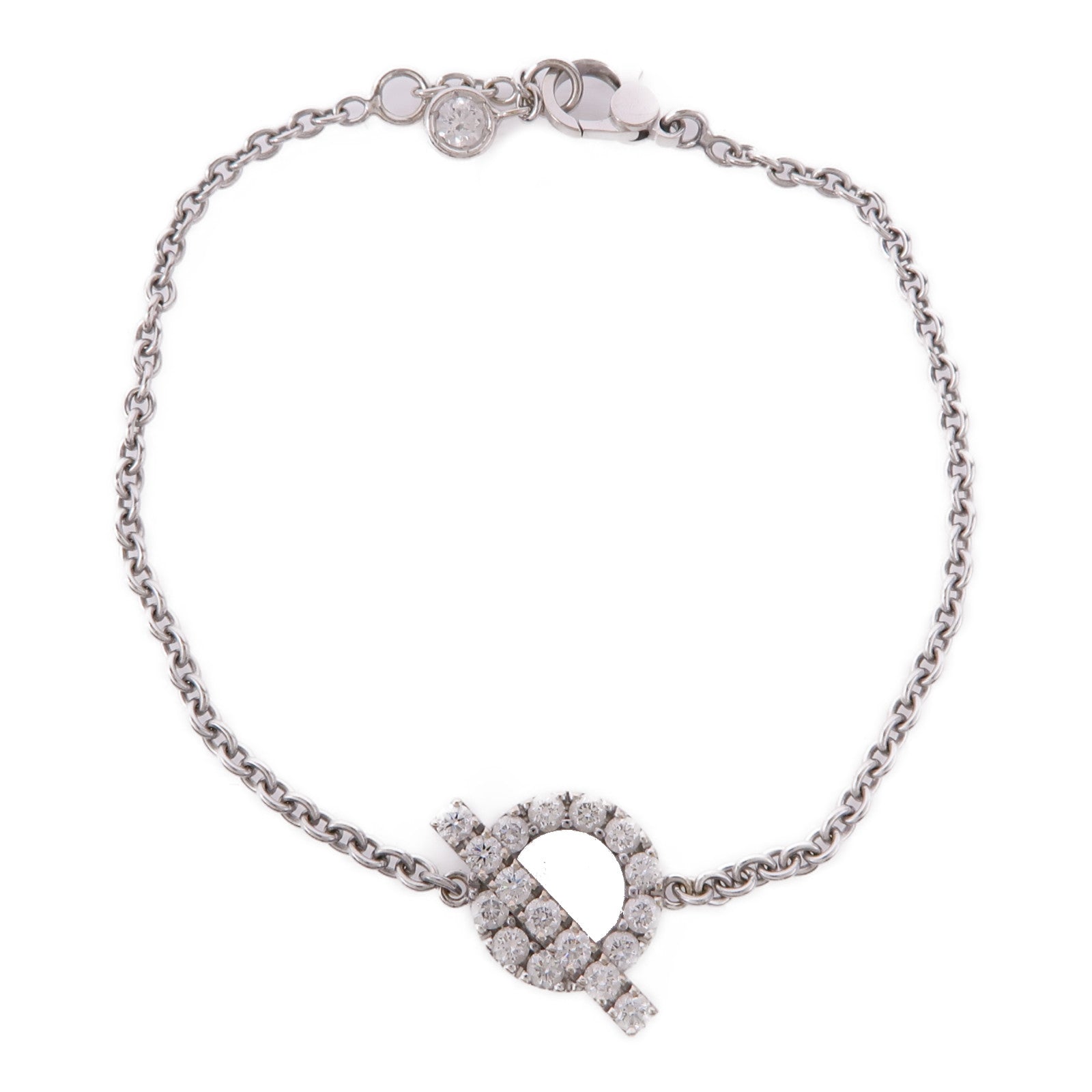 HERMES 18K白金Finesse Bracelet鑽石手鏈