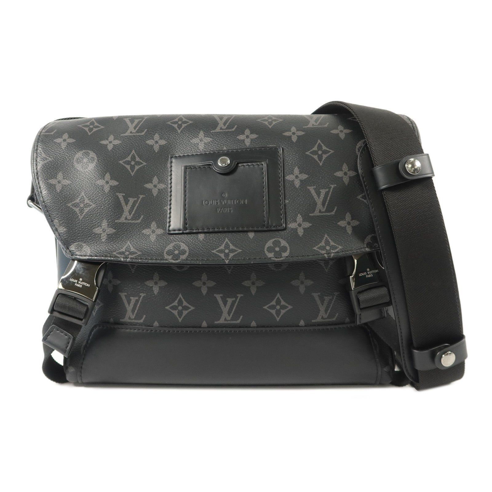 LOUIS VUITTON Monogram Eclipse Messenger PM Voyager肩背袋