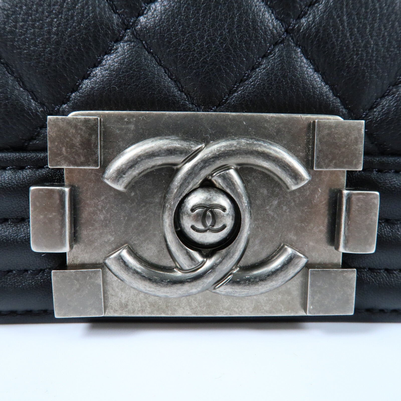 CHANEL 羊皮皮革Boy 25鏈帶肩背袋