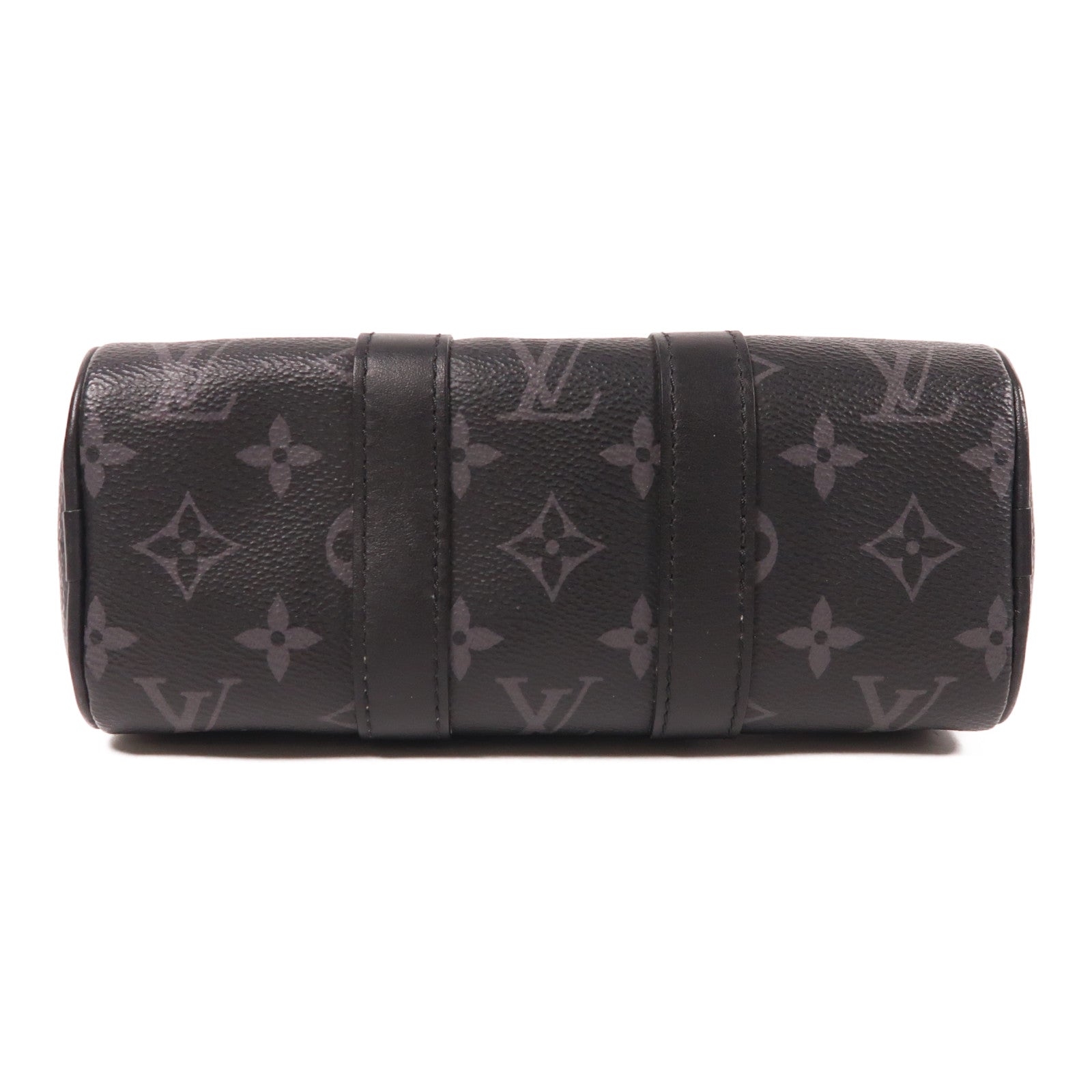 LOUIS VUITTON Monogram Eclipse Keepall XS銀扣手挽肩背兩用袋黑色