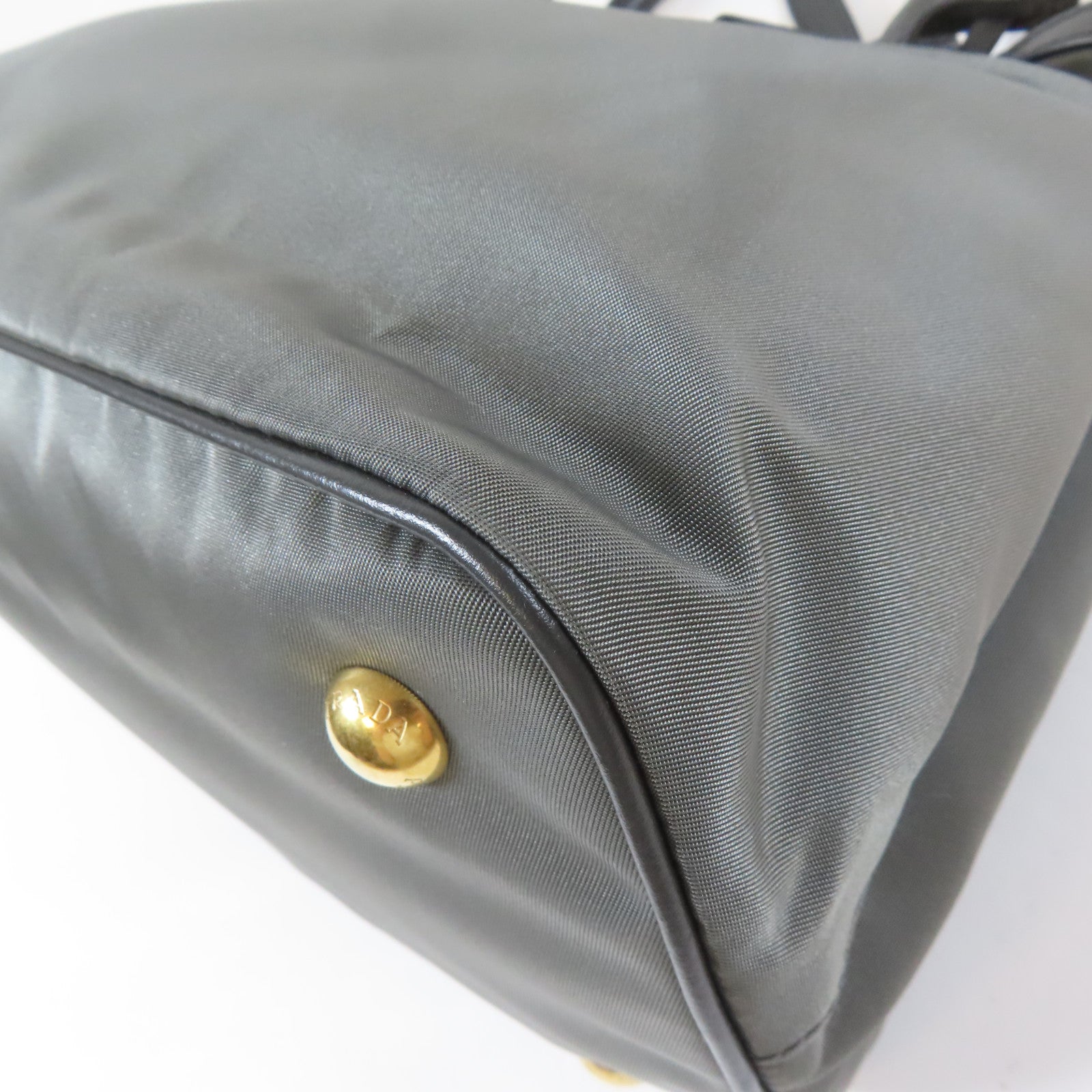 PRADA 尼龍2 Way Shoulder Bag金扣手挽肩背兩用袋灰色