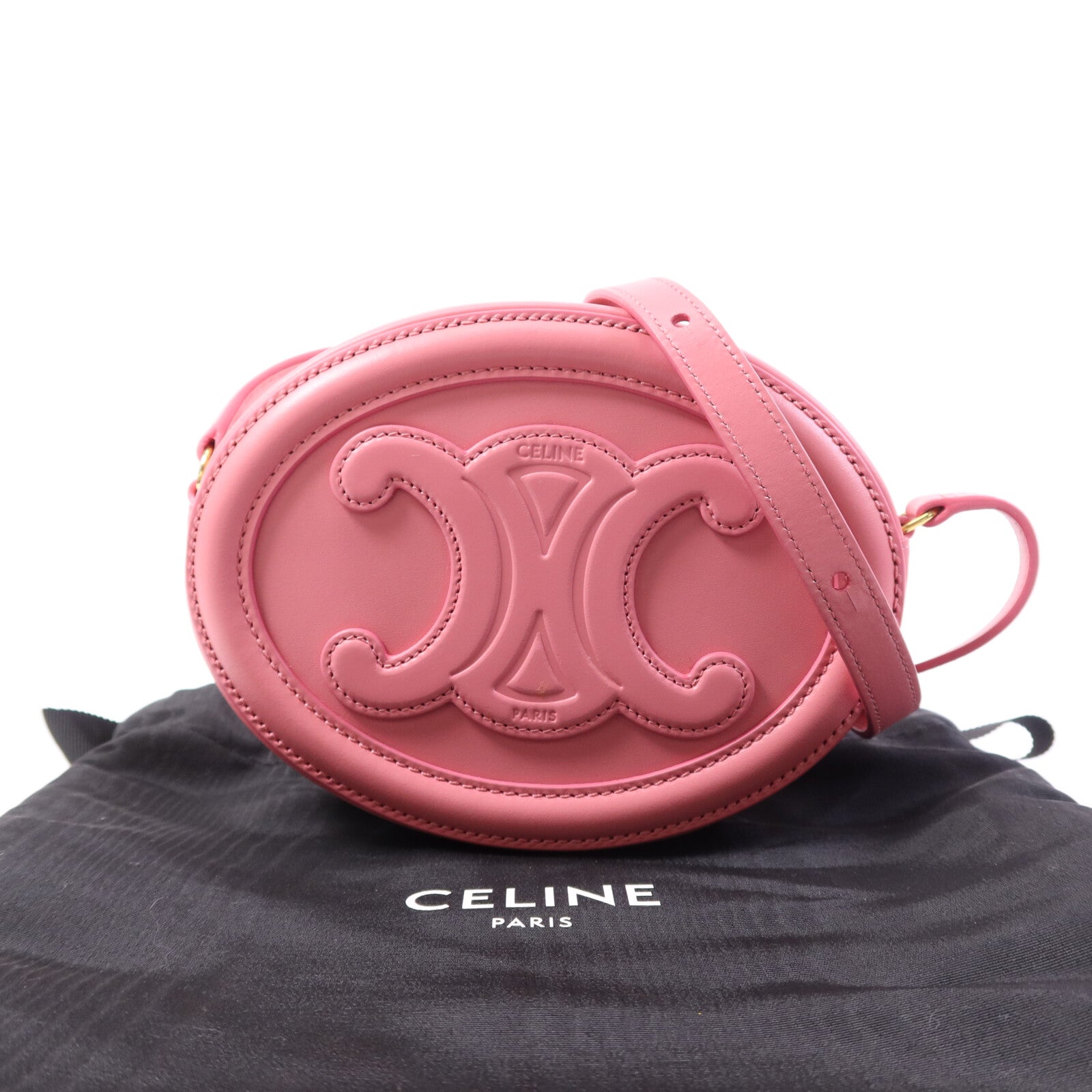 CELINE 牛皮皮革Cuir Triomphe金扣肩背袋
