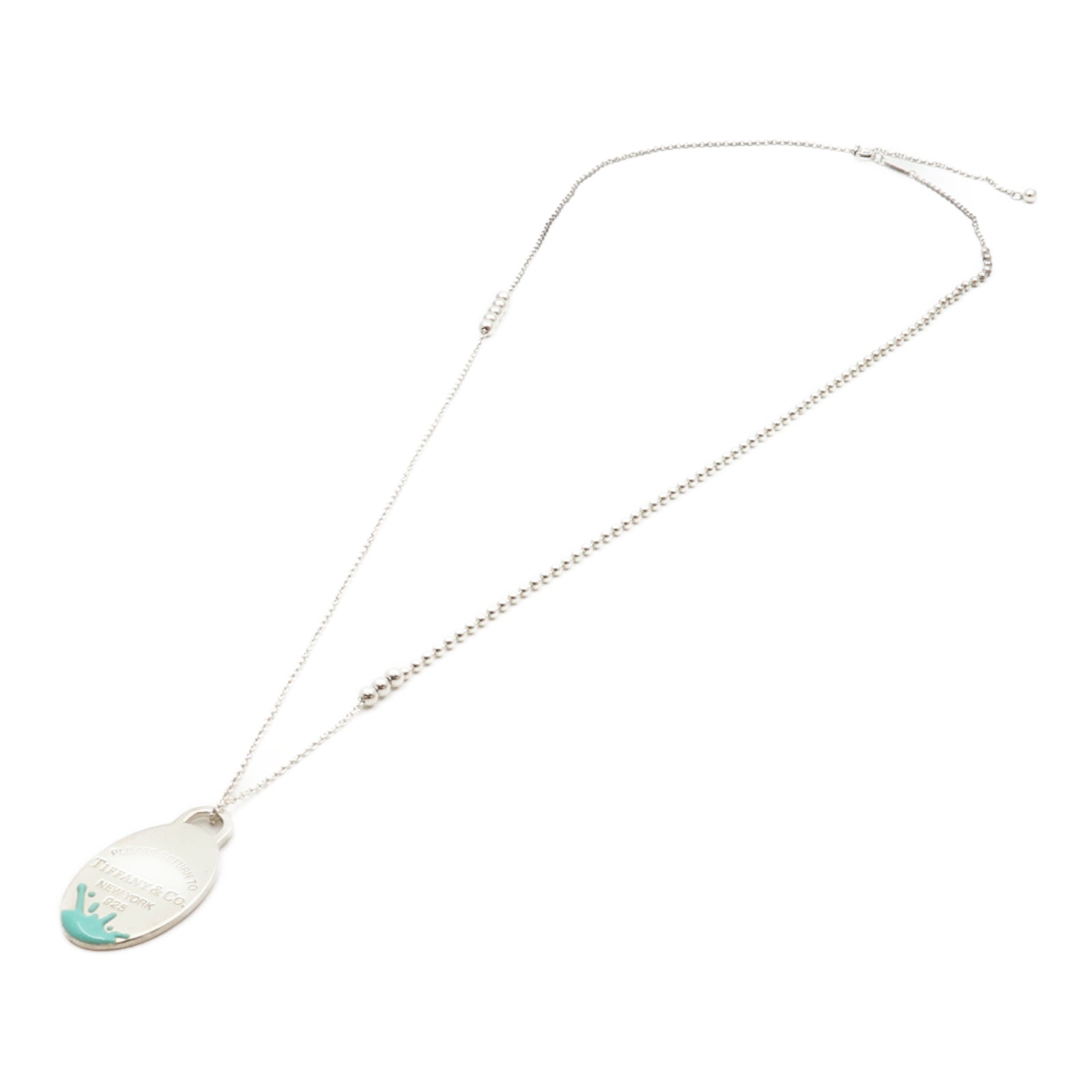 TIFFANY＆CO 925純銀/琺瑯Return To Tiffany Splash項鍊