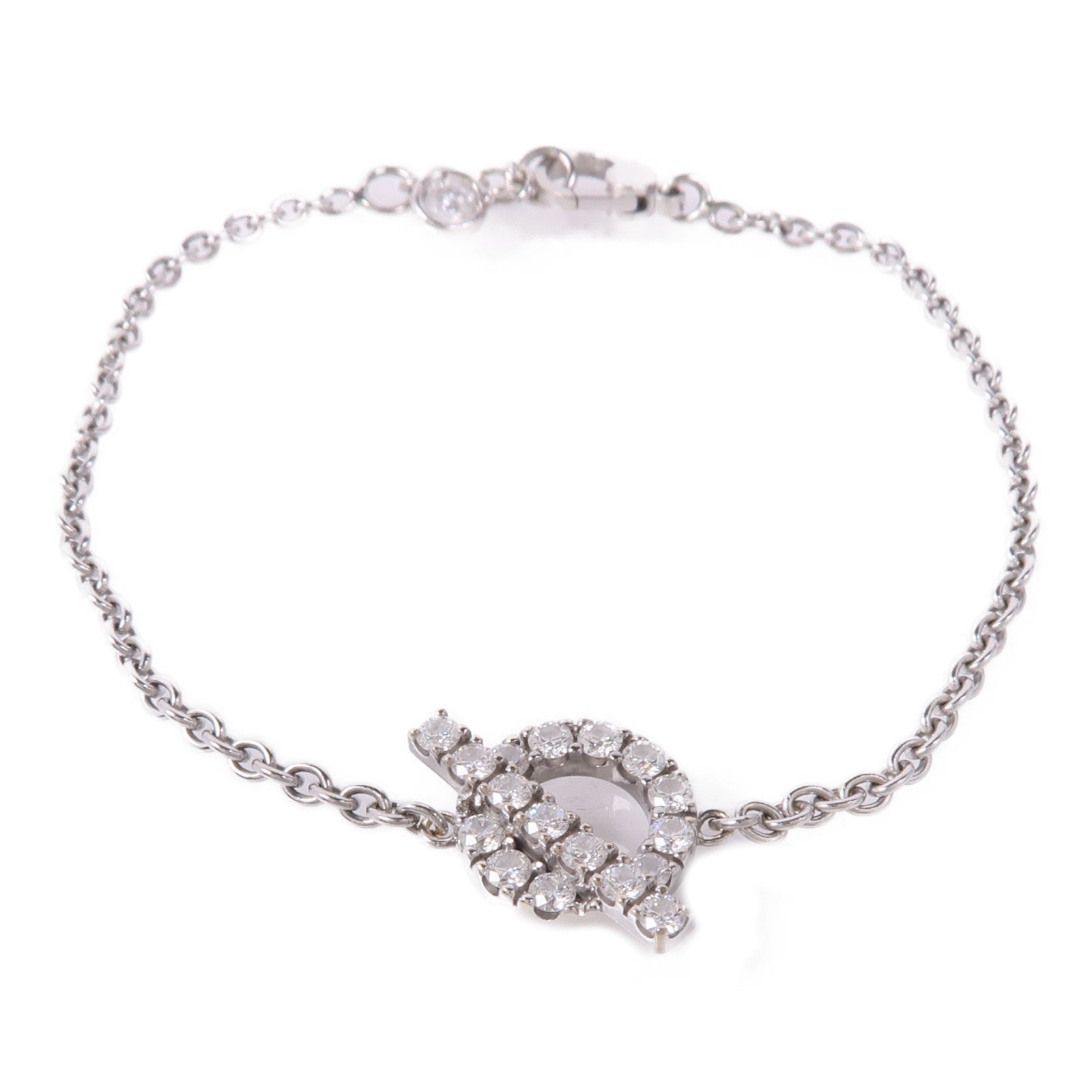 HERMES 18K白金Finesse Bracelet鑽石手鏈