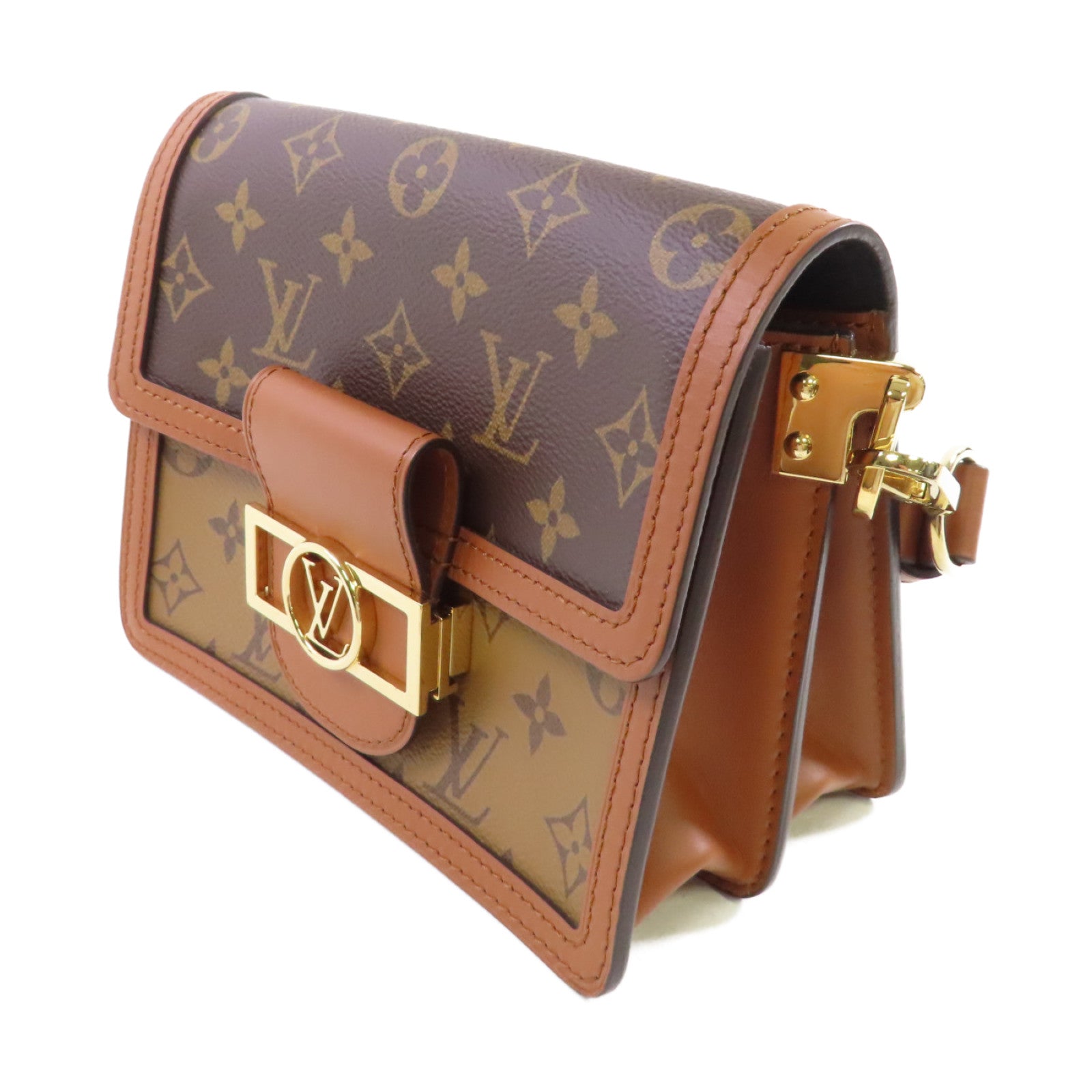 LOUIS VUITTON Monogram Reverse Dauphine Shoulder Bag肩背袋啡色