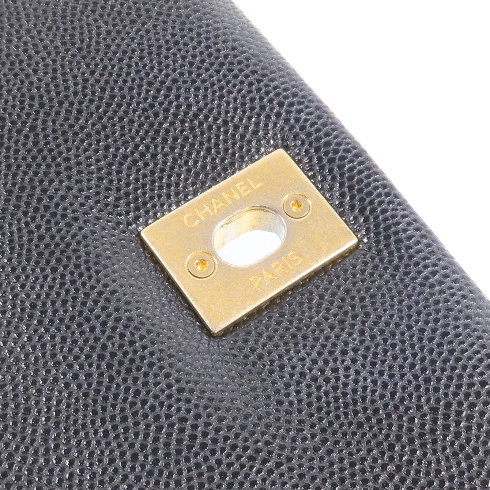 CHANEL 牛皮皮革2 Way Shoulder金扣手挽肩背兩用袋